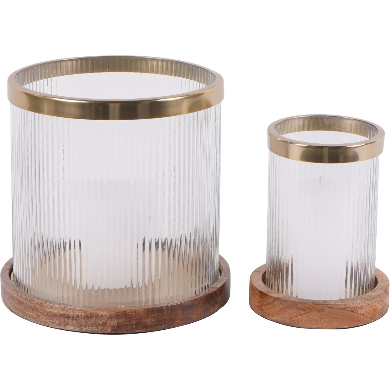 Laura Ashley Small Ribbed Reed Glass Hurricane