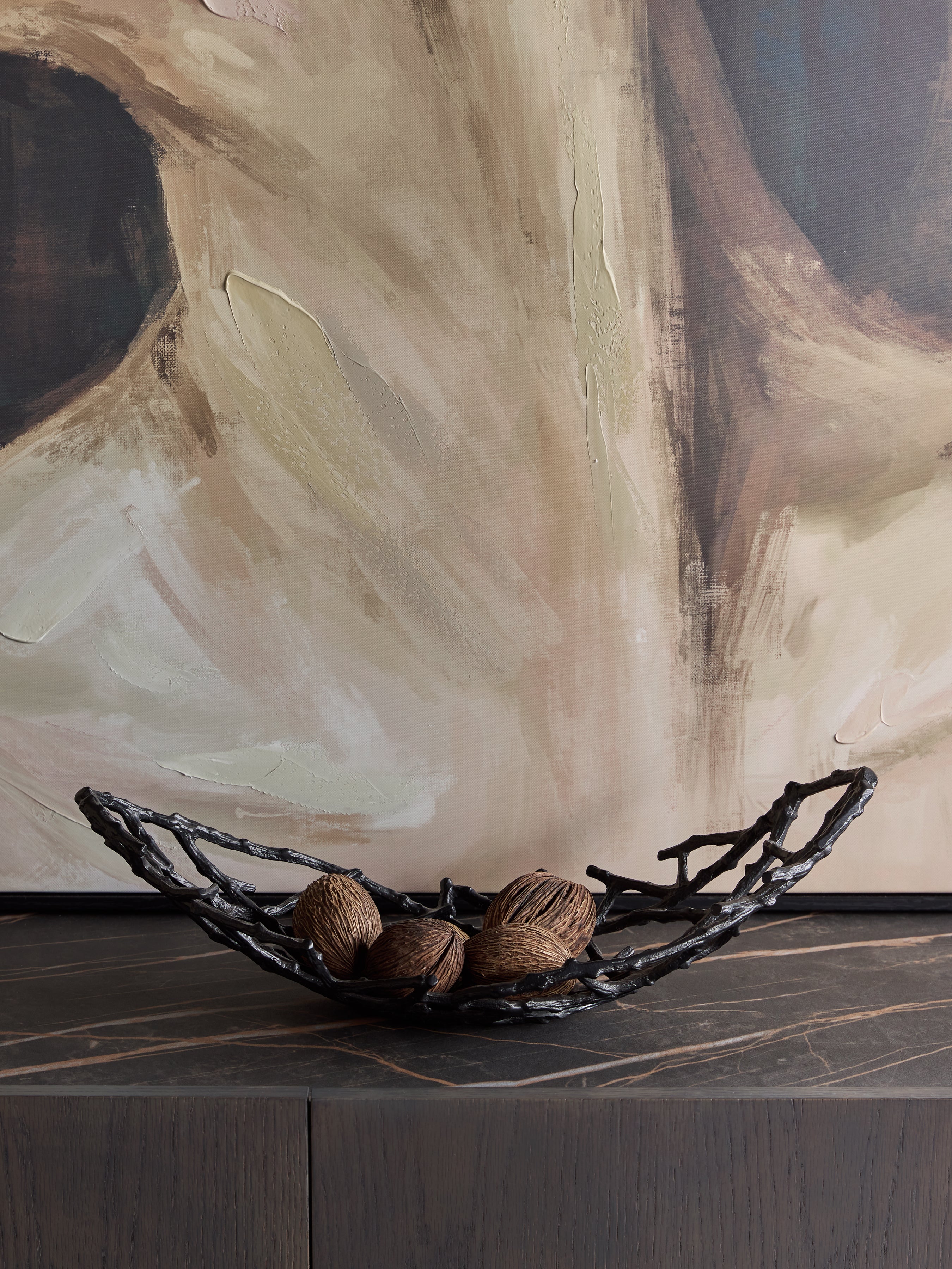 Twig Oval Black Bowl Small lifestyle