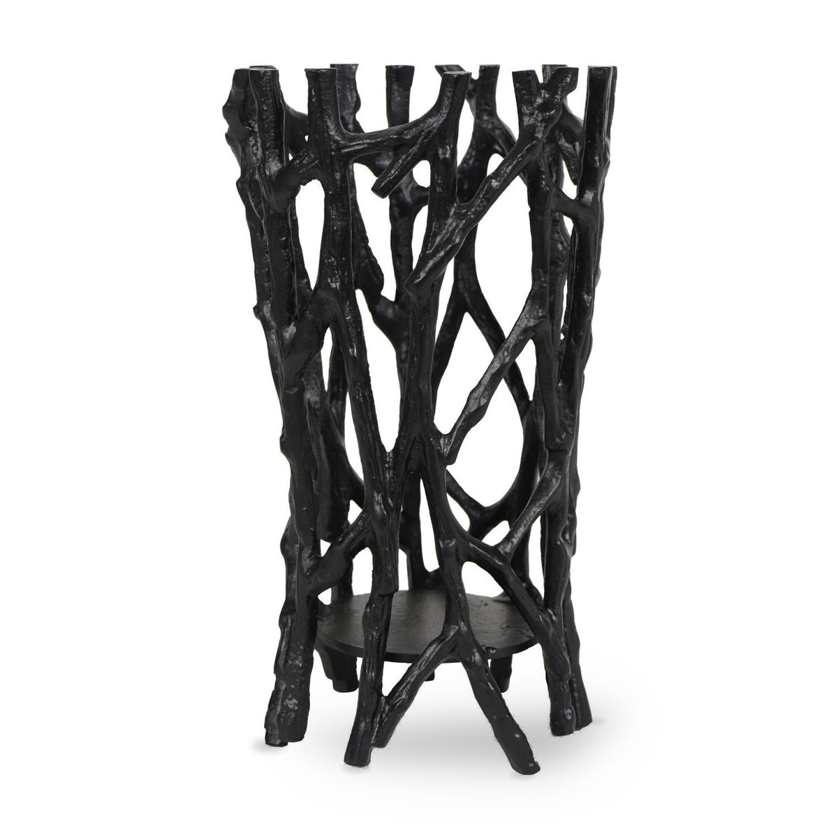 Twig Black Round Pillar Holder Large