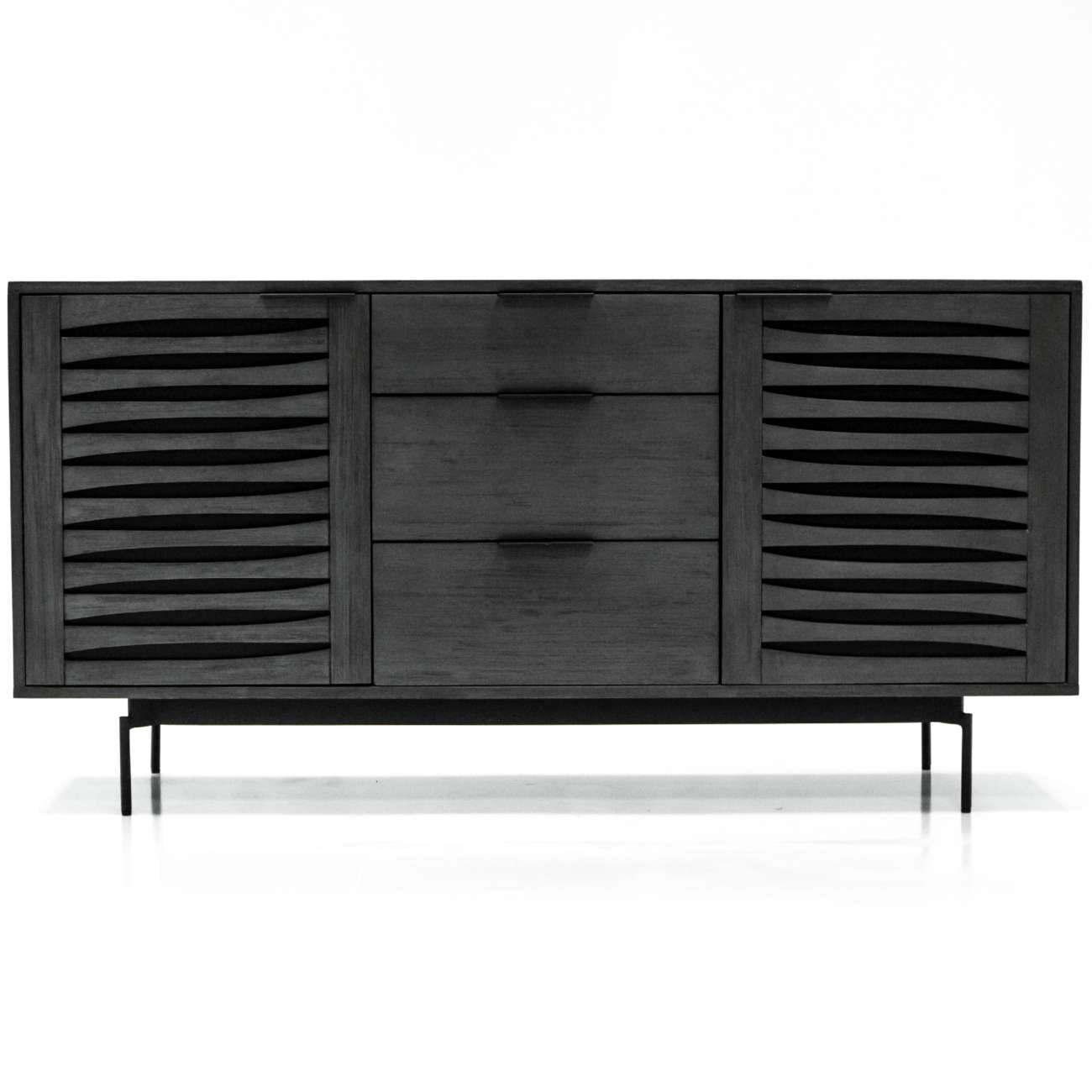 Bronks Black Solid Acacia Wood Sideboard