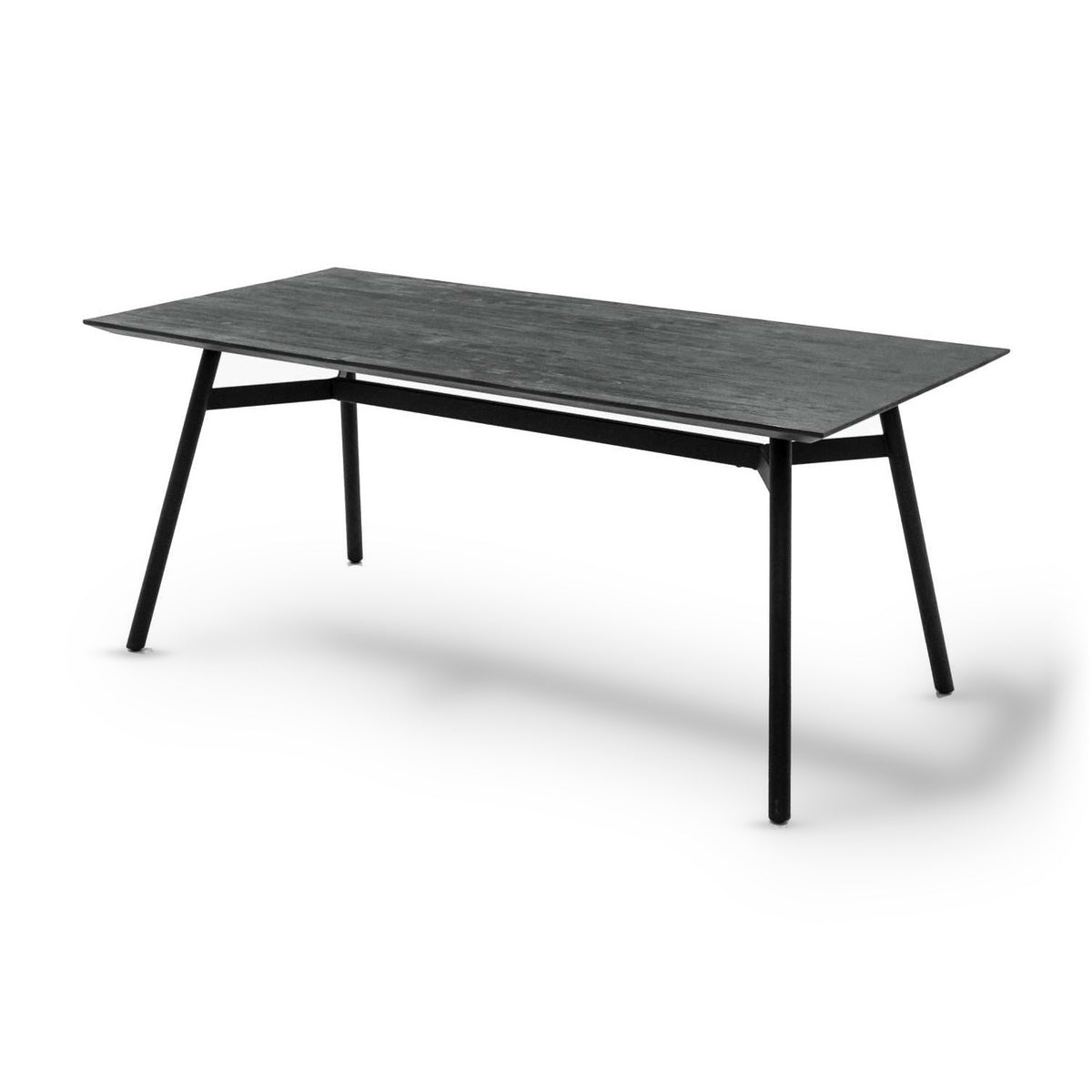Bronks Black Acacia Wood Fixed Dining Table | 6 Seater