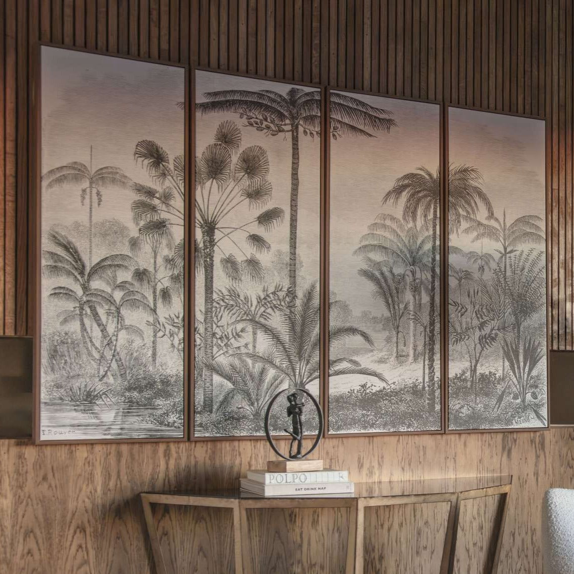 Set of 4 Palm Framed Canvas Wall Art Extra Large