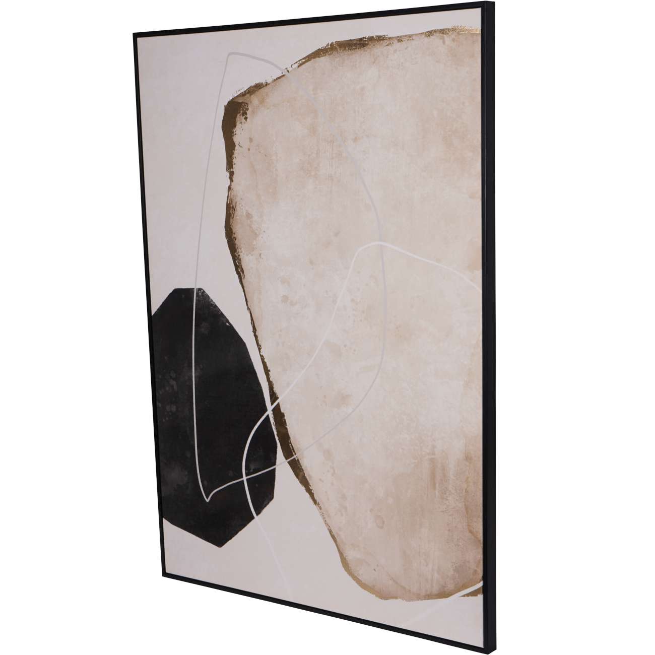 Framed Abstract Taupe Gold Canvas Wall Art