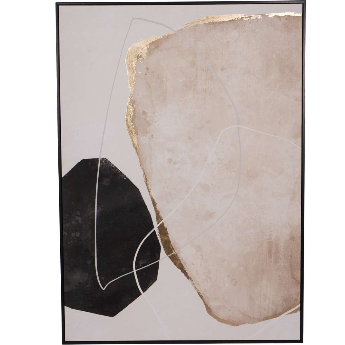 Framed Abstract Taupe Gold Canvas Wall Art