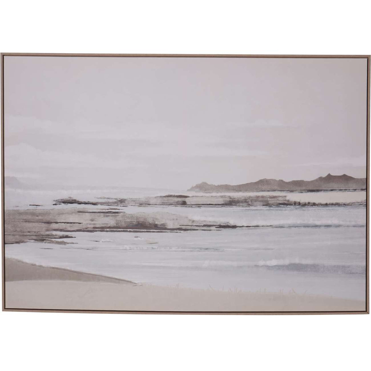 Blurred Seascape Framed Canvas Wall Art Large