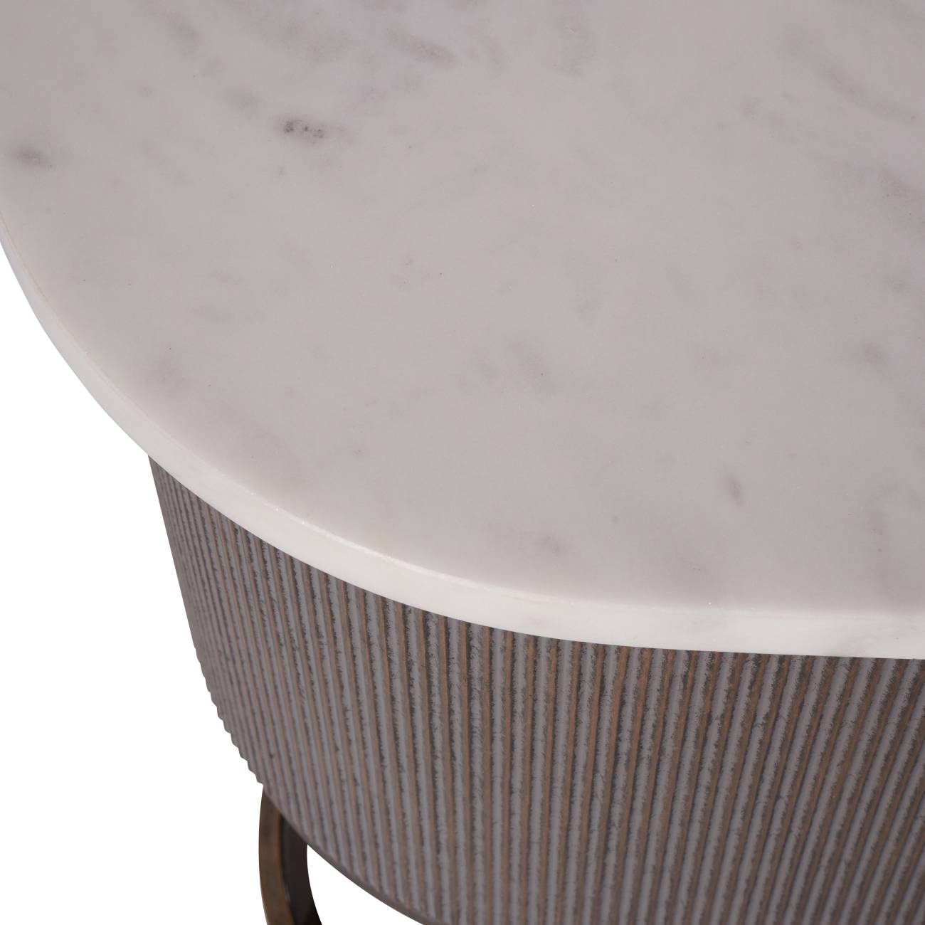 Belvedere Aged Gold & White Marble Console Table