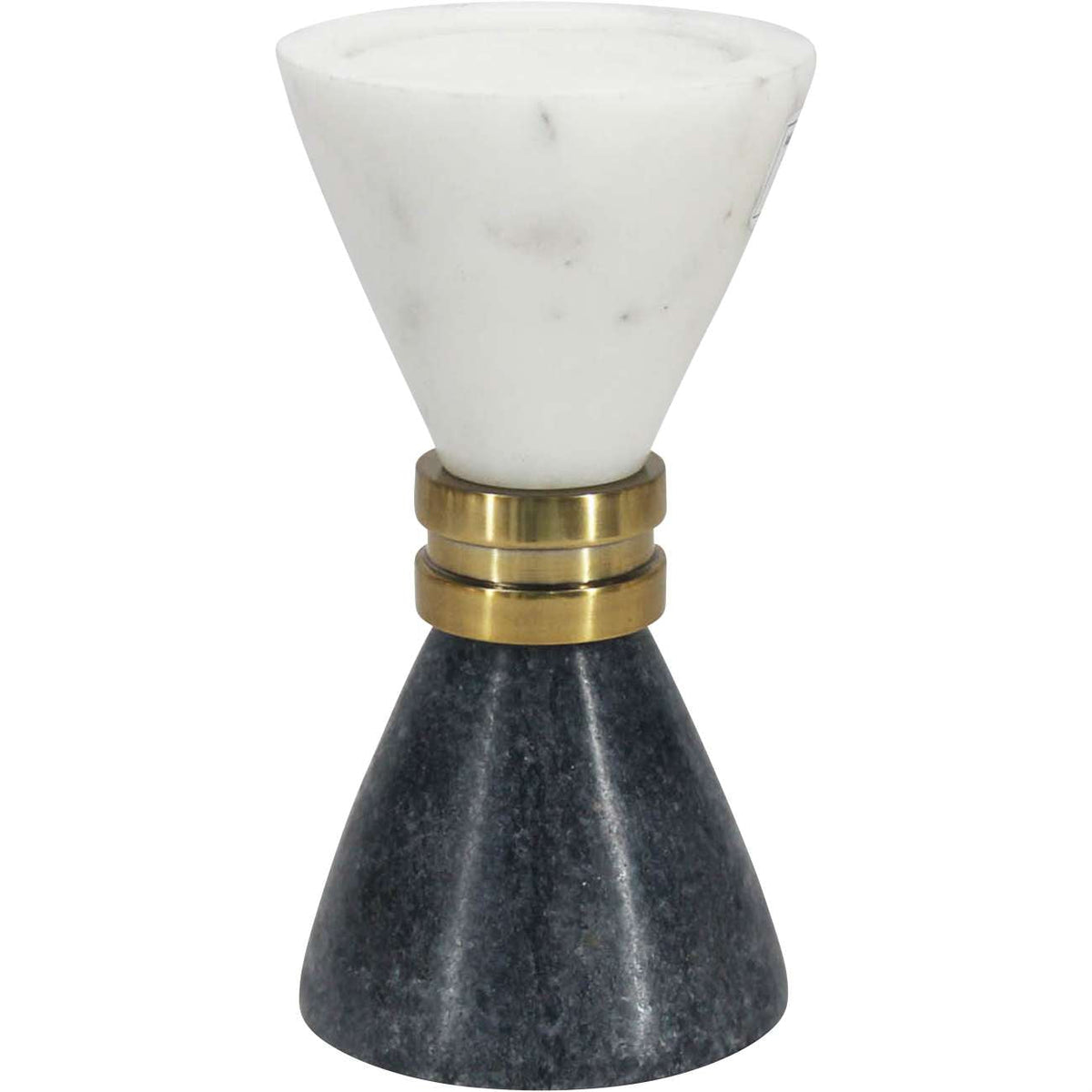 Ravello White & Black Marble Candle Holder