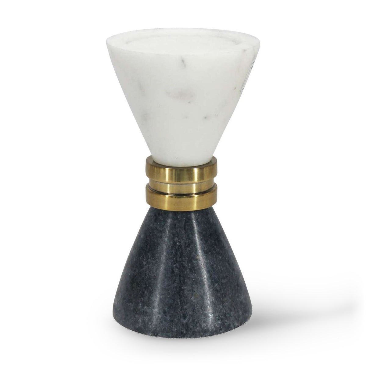 Ravello White & Black Marble Candle Holder