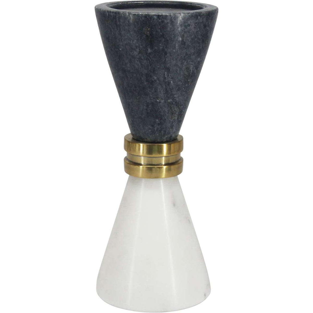 Ravello Black & White Marble Candle Holder