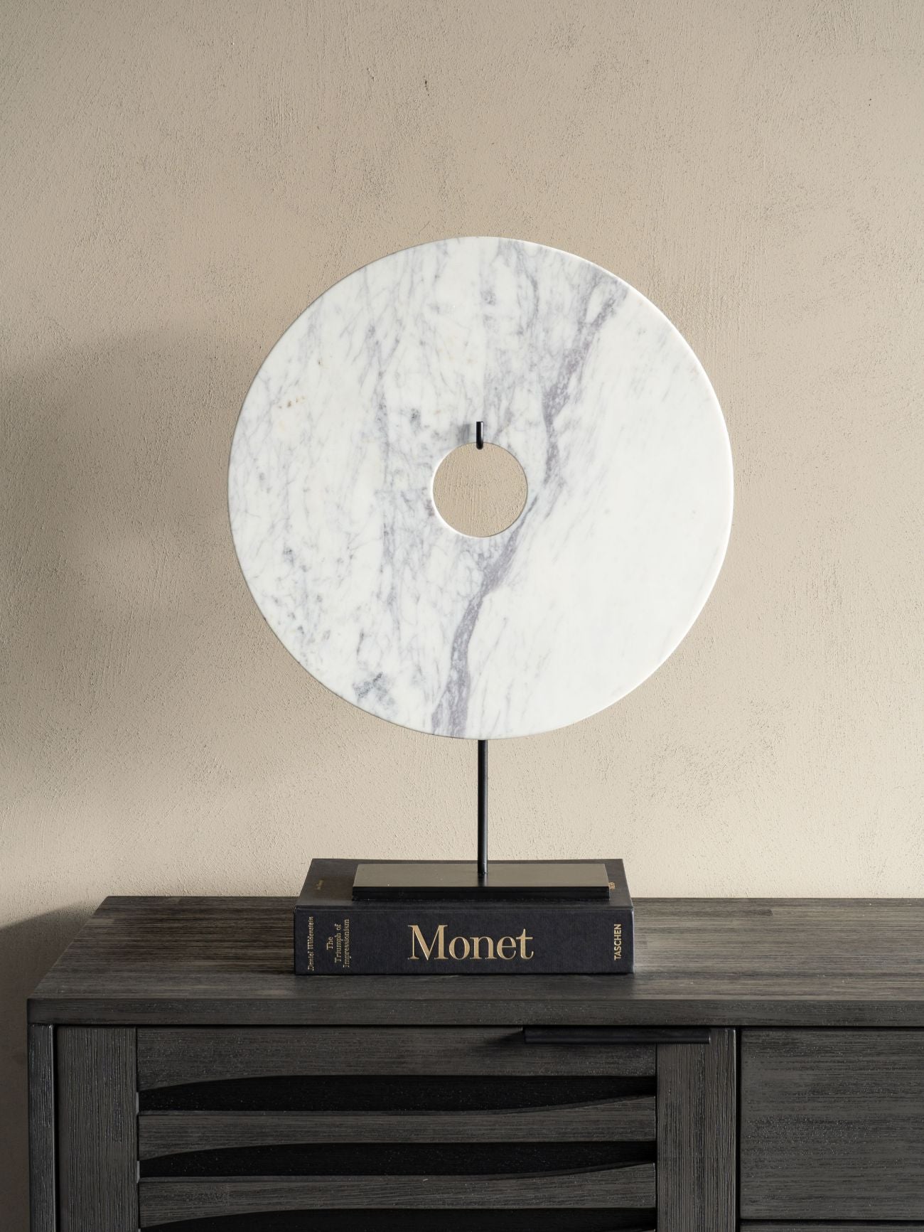Castello White Marble Disc Ornament