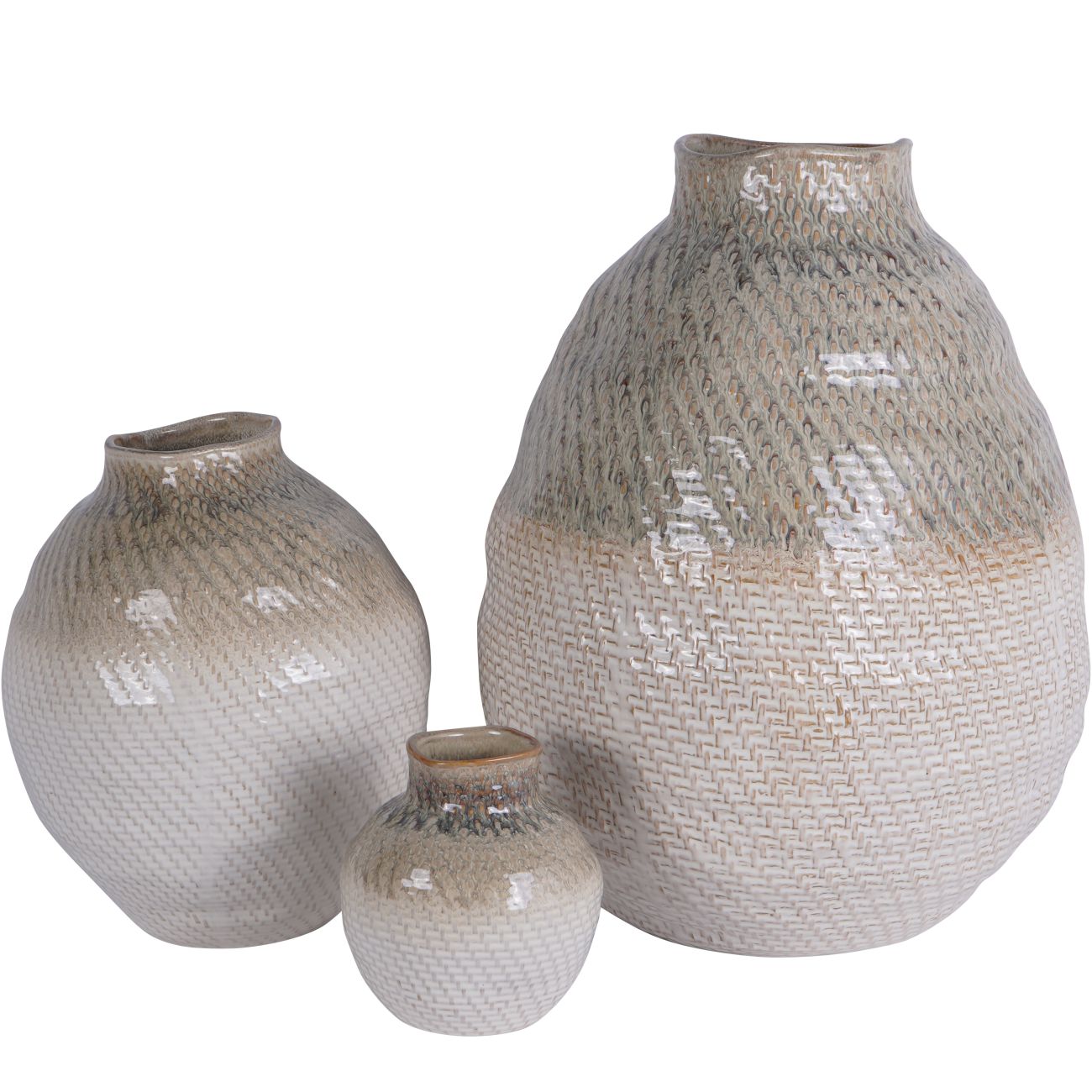 Ceramic Woven Ombre Vase | Large
