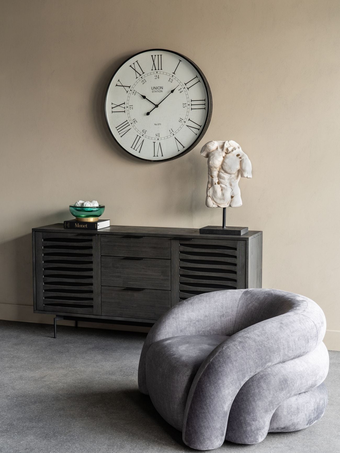 Male Torso on Stand White Sculpture Large