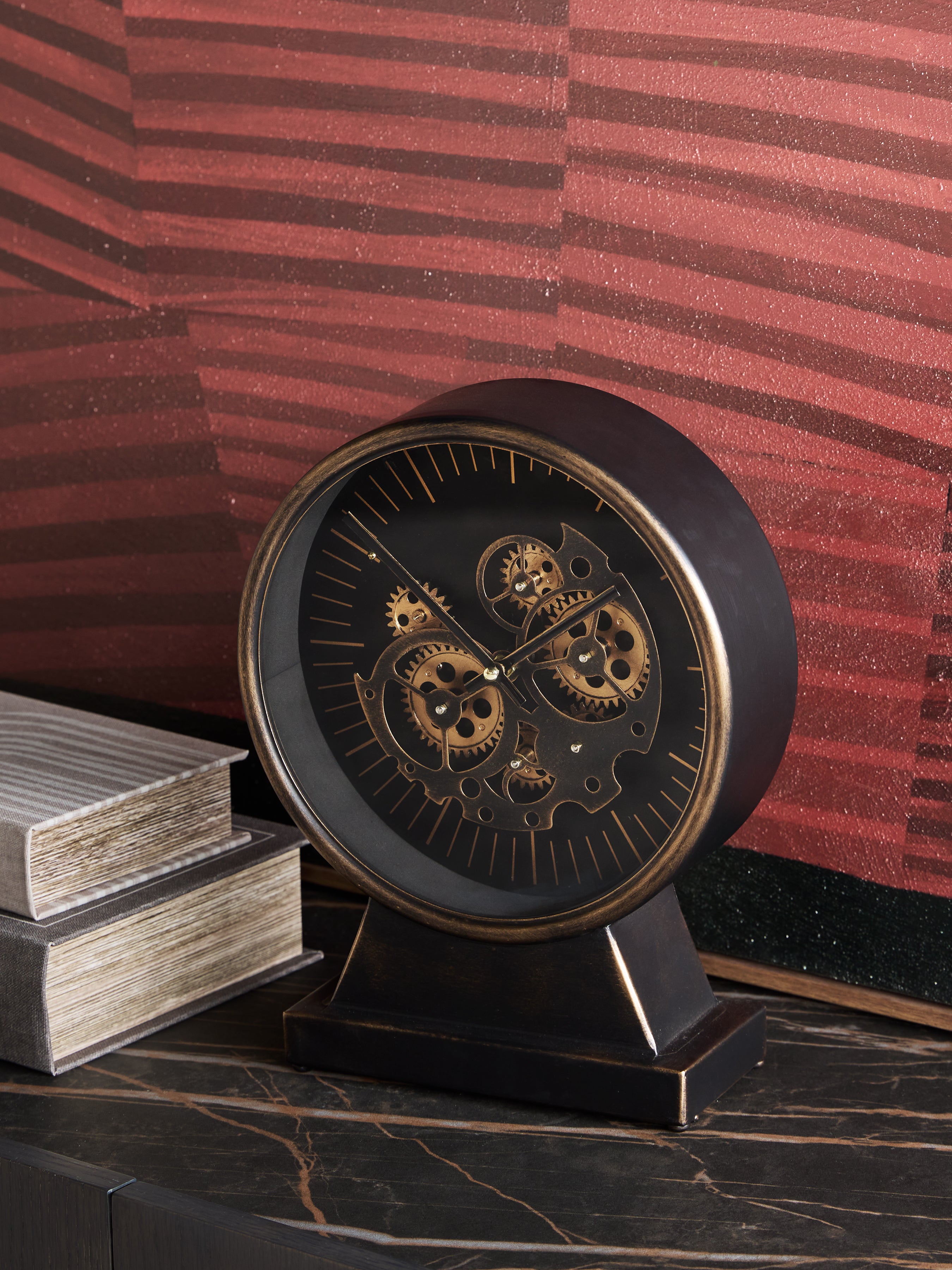 Palladium Antique Bronze Moving Dials Mantel Clock lifestyle