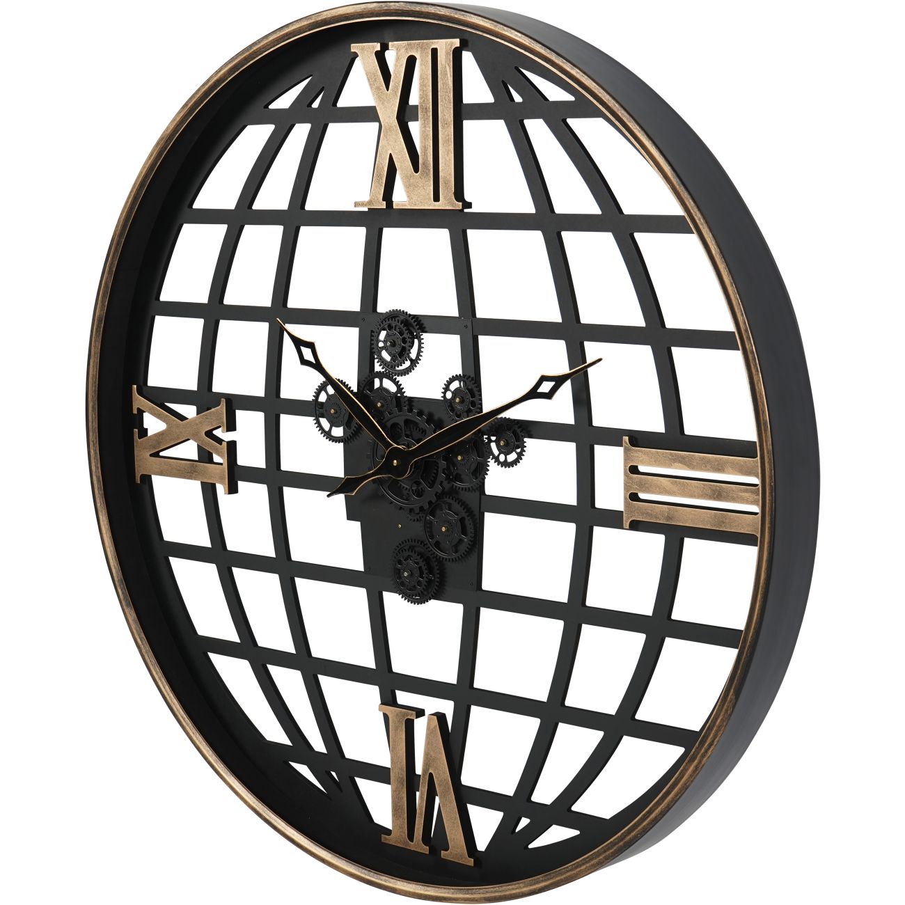 Open Globe with Roman Numerals Wall Clock Large