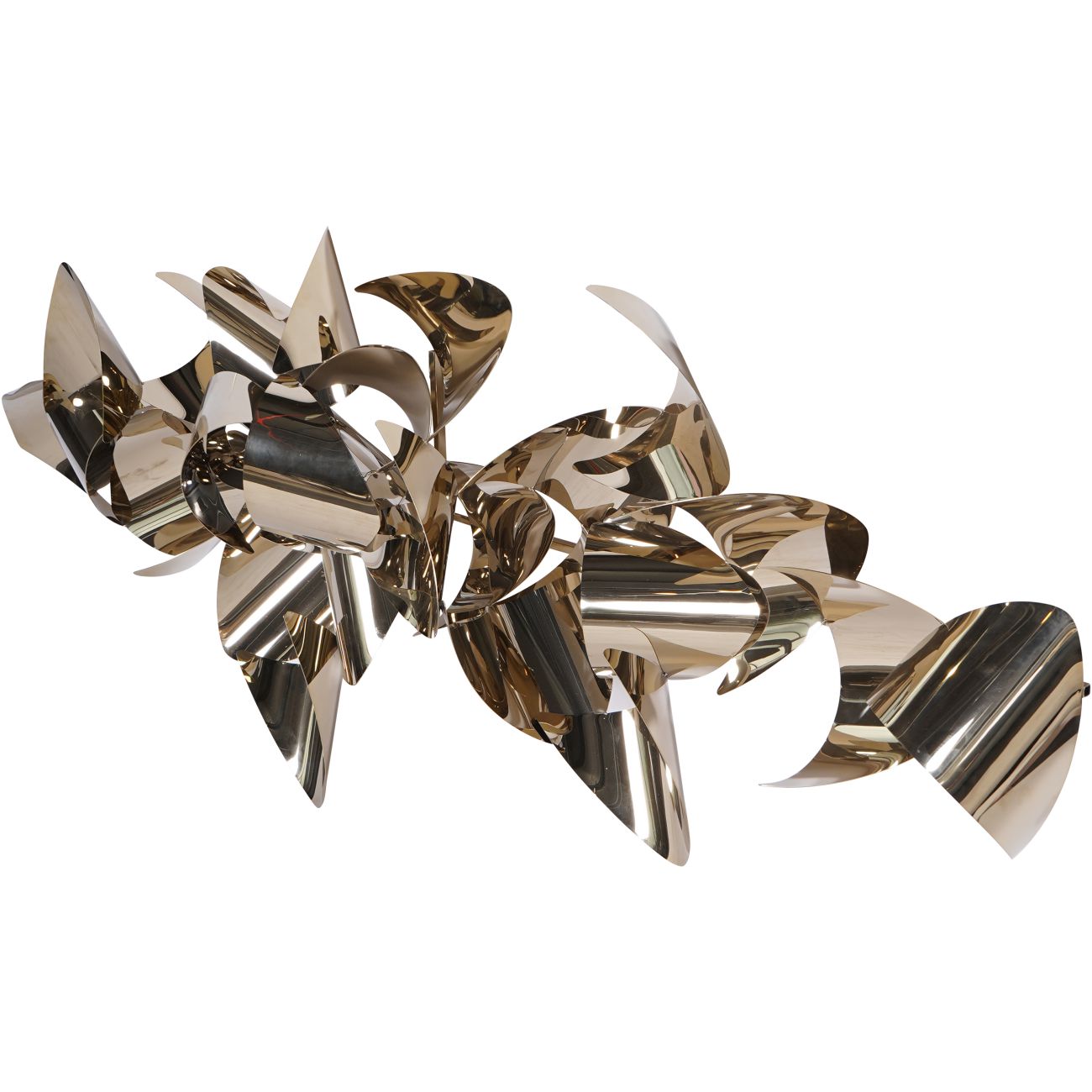 Champagne Gold Stainless Steel Abstract Wall Art