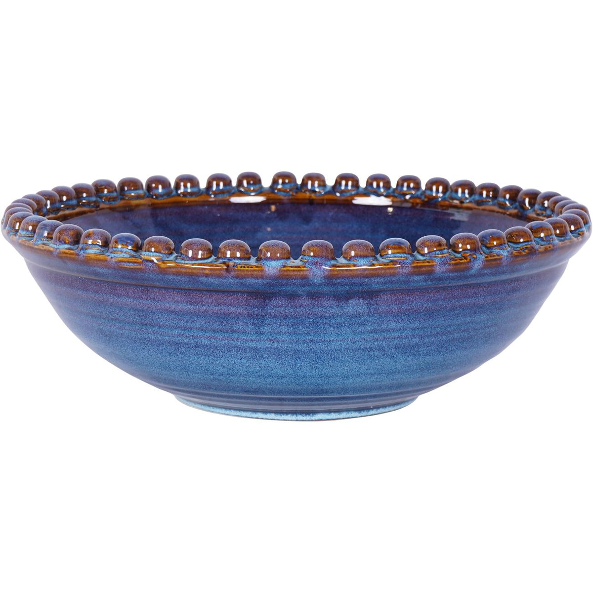 Mediterranean Reactive Glaze Ceramic Blue Bowl