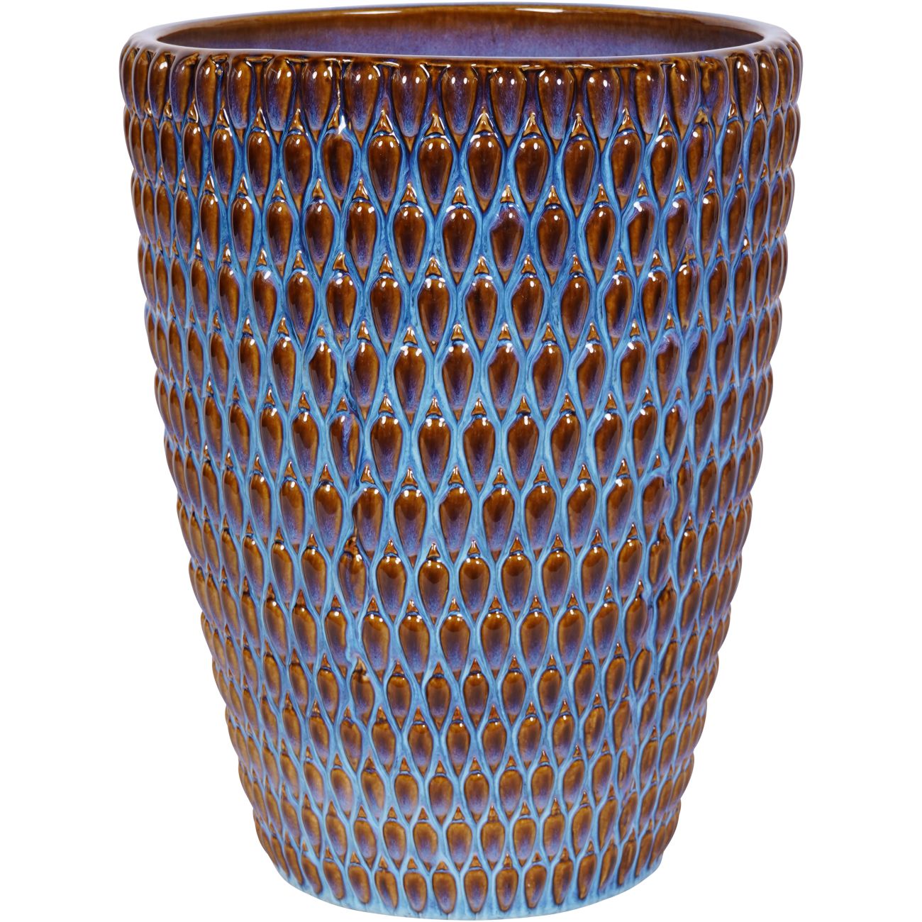 Mediterranean Reactive Glaze Ceramic Blue Planter