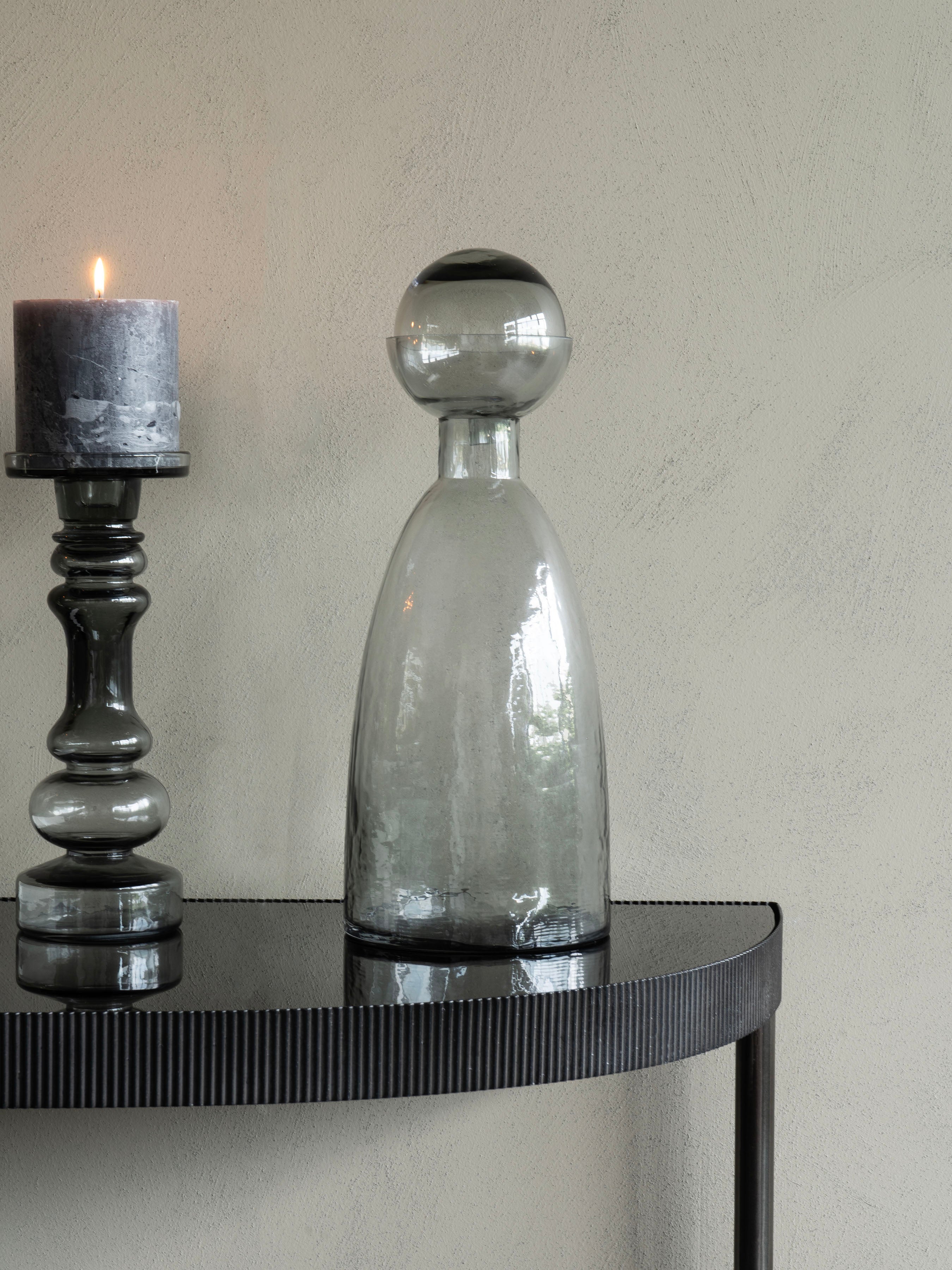 Vitrum Smoked Glass Bottle Vase Extra Large