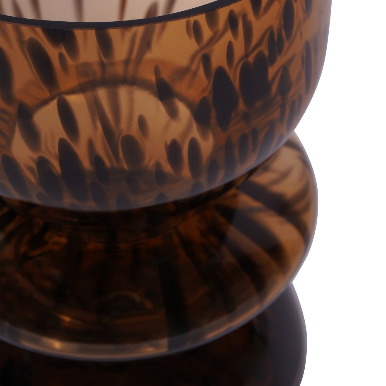 Savanna Blown Brown Glass Pillar Candle Holder