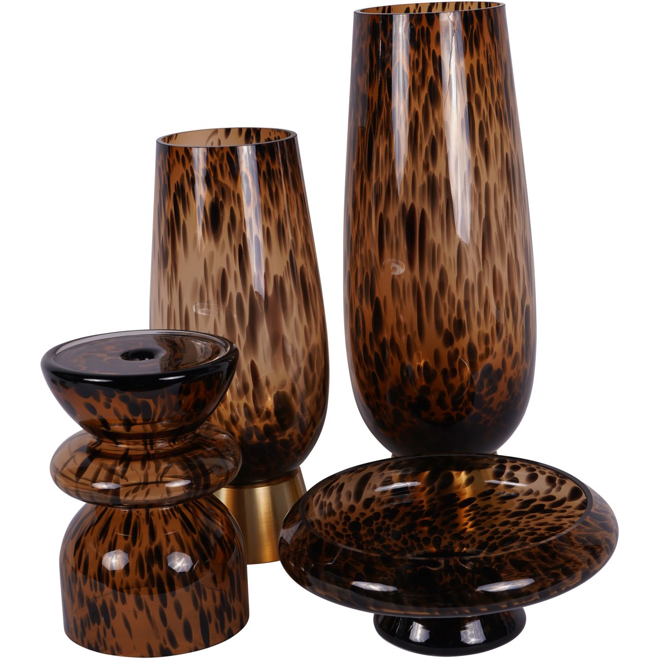 Savanna Blown Brown Glass Pillar Candle Holder