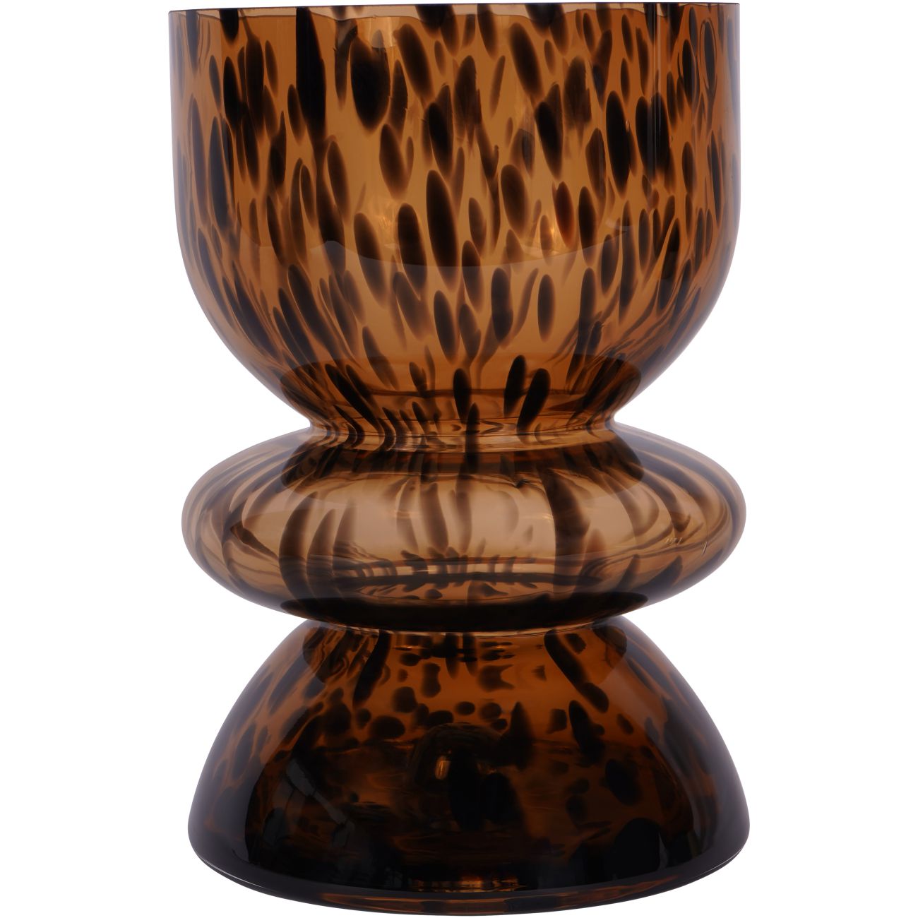 Savanna Blown Brown Glass Pillar Candle Holder