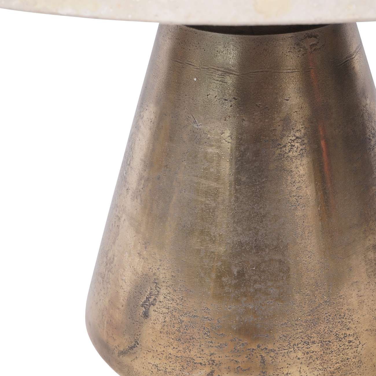 Clifton II Antique Brass & Cream Travertine Coffee Table Small