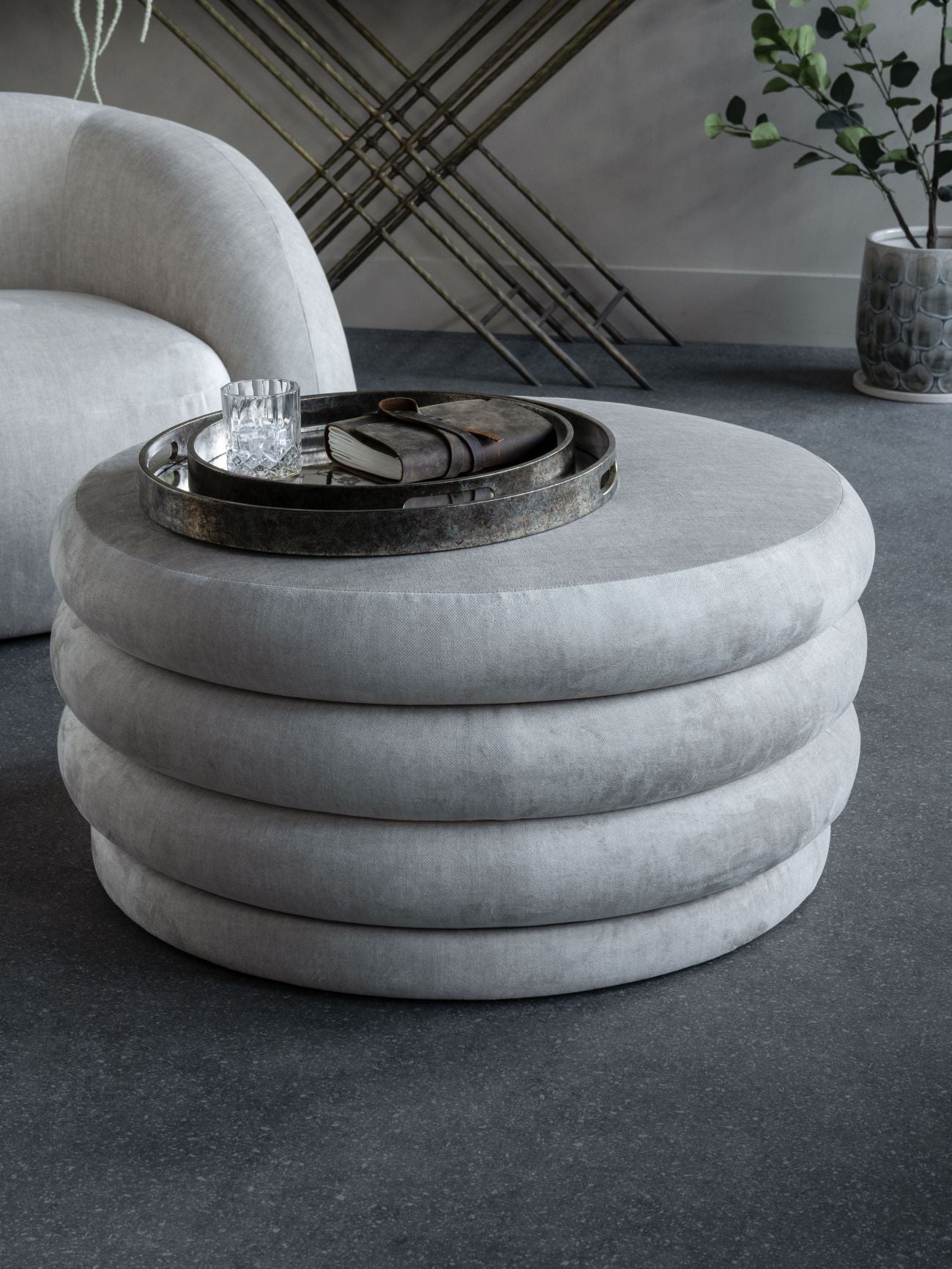 Casa Upholstered Cream Storage Ottoman lifestyle