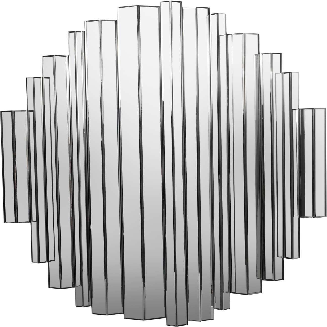 Crystalline Embossed Edges Round Wall Mirror