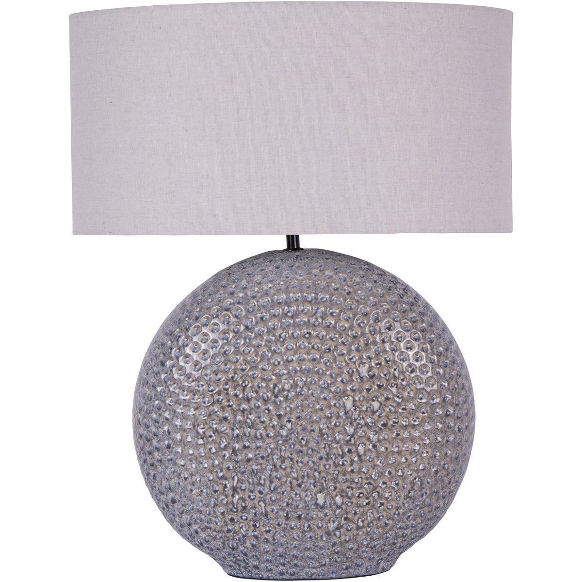 Lugo Grey Ribbed Ceramic Table Lamp