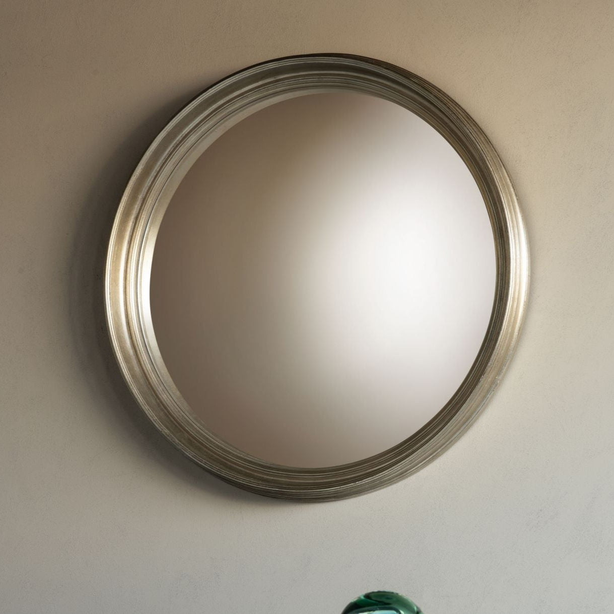 Fen Round Convex Silver Round Wall Mirror | Large