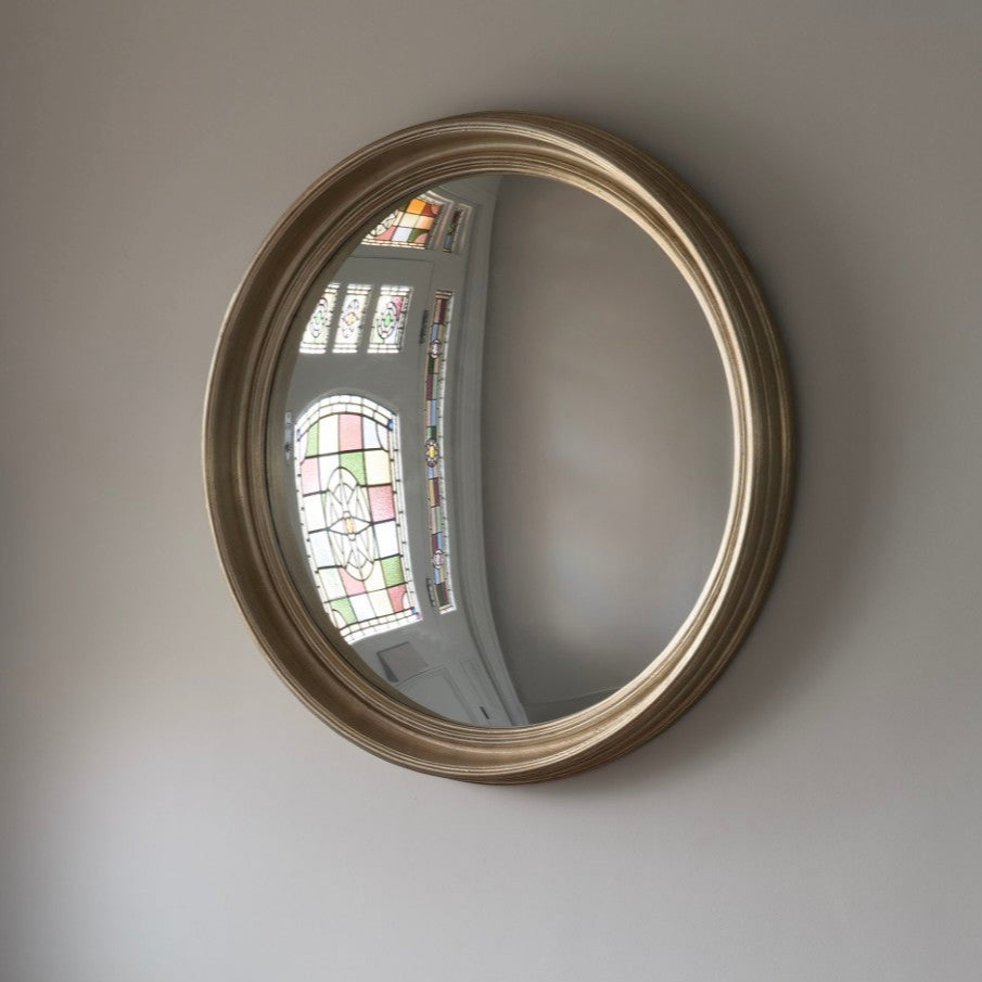 Fen Round Convex Silver Round Wall Mirror | Medium