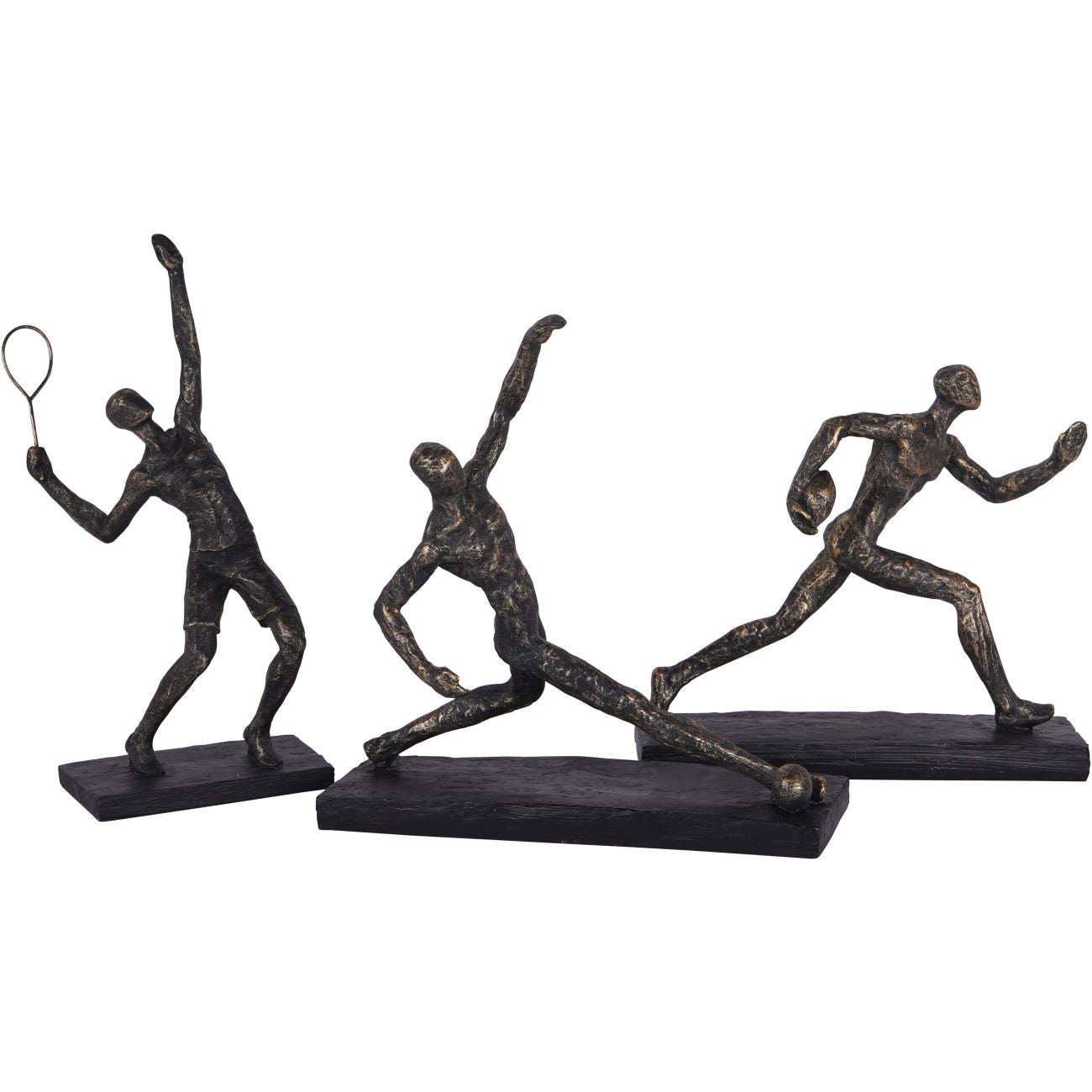 Antique Bronze Rugby Player Sculpture