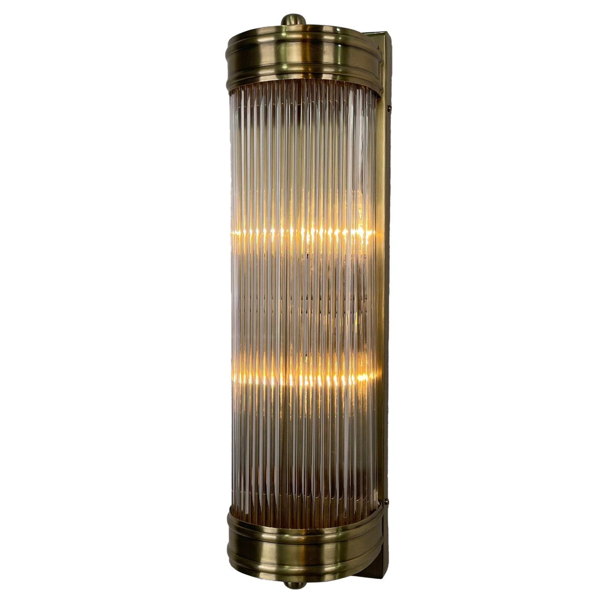 Beaumont Brass & Ribbed Glass Wall Lamp