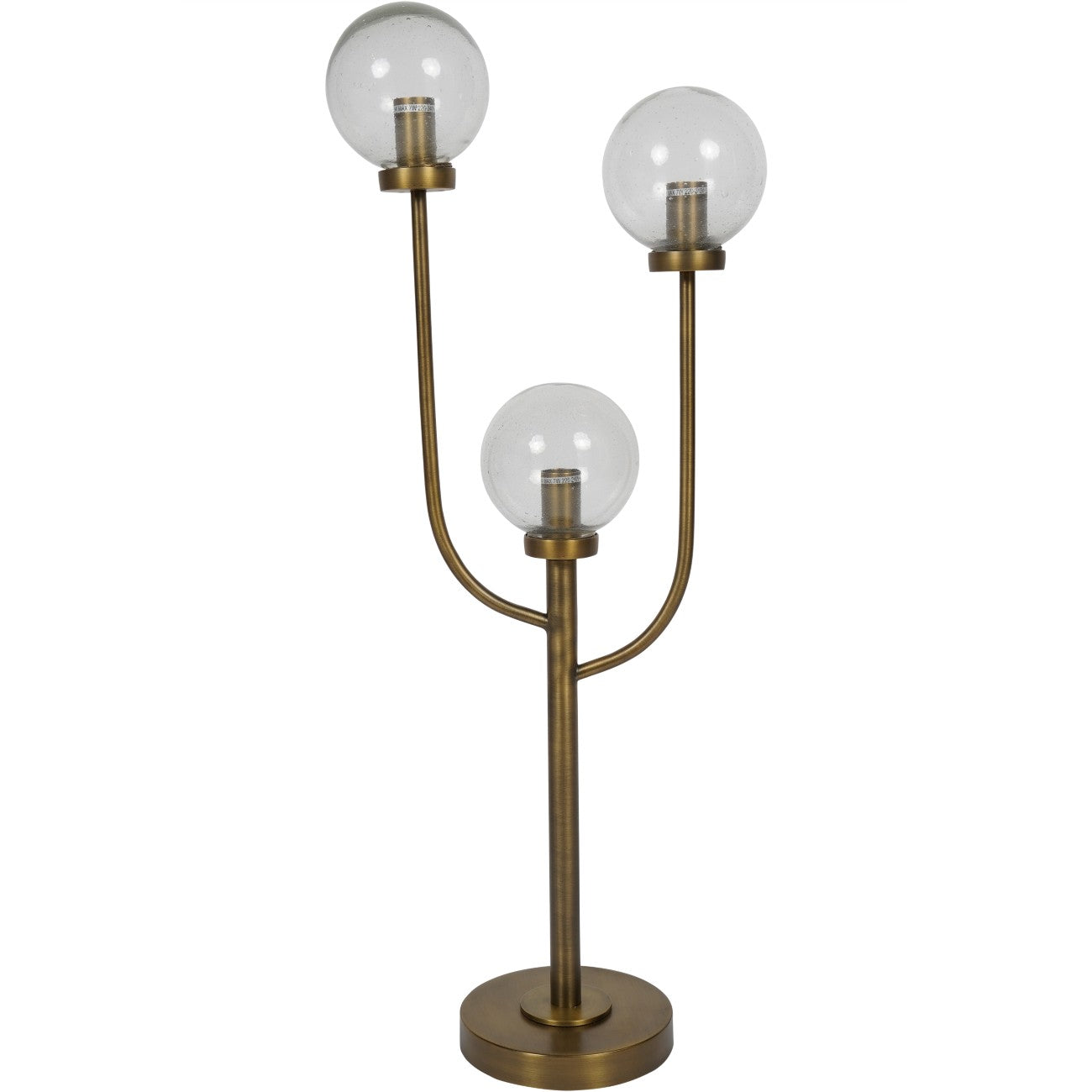 Wellesley Brass Three Globe Table Lamp