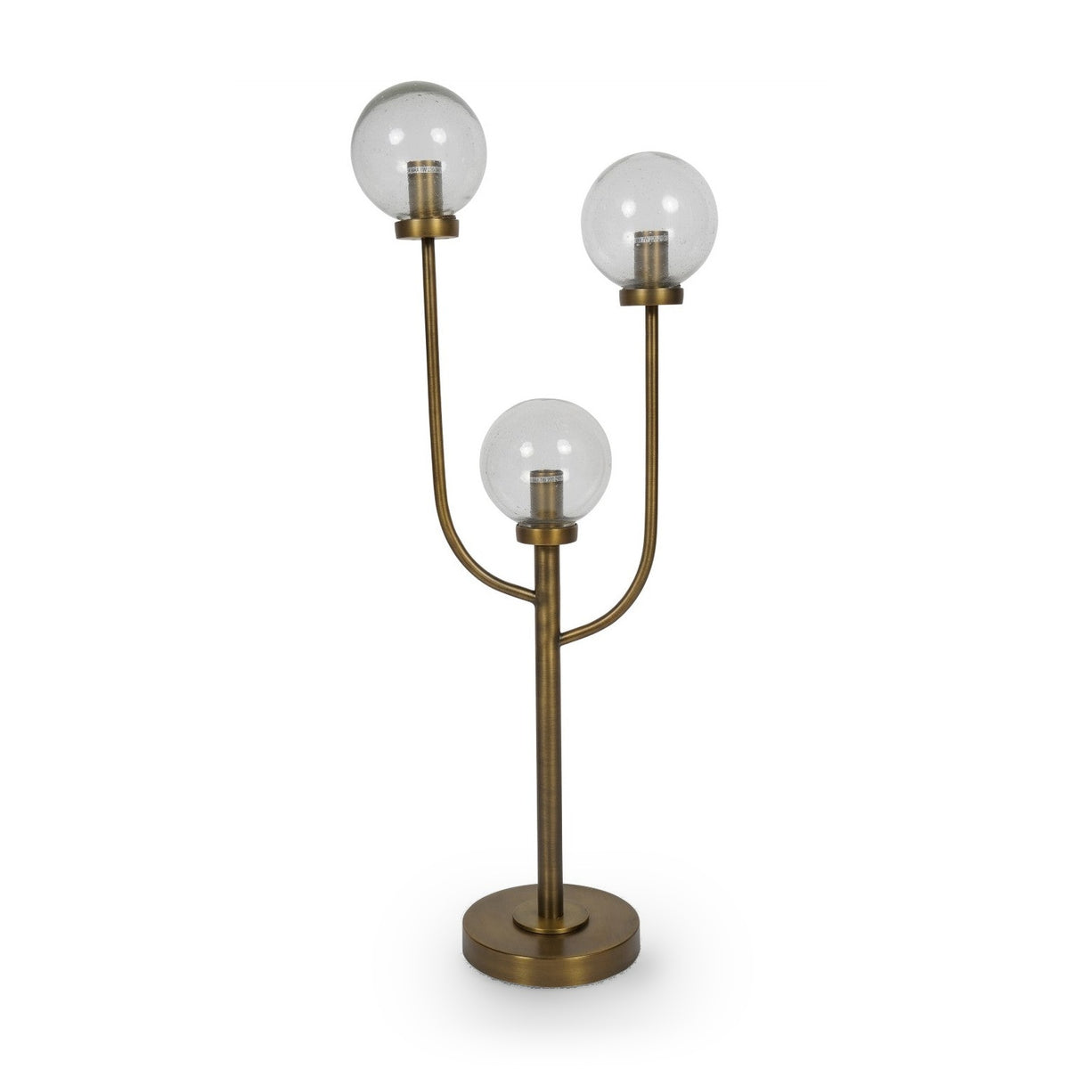 Wellesley Brass Three Globe Table Lamp