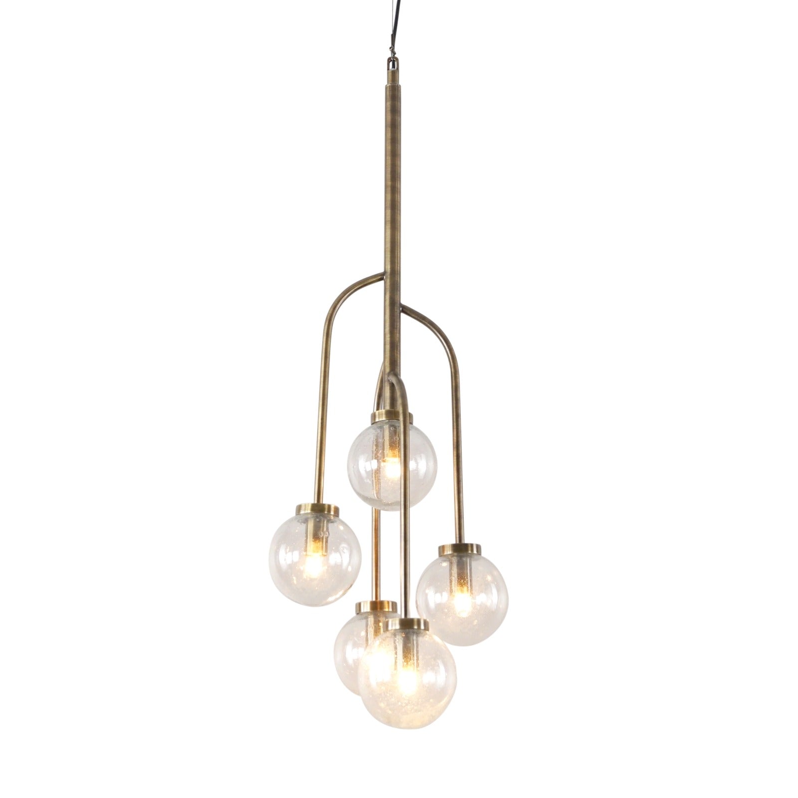 Wellesley Brass Five Globe Pendant Light