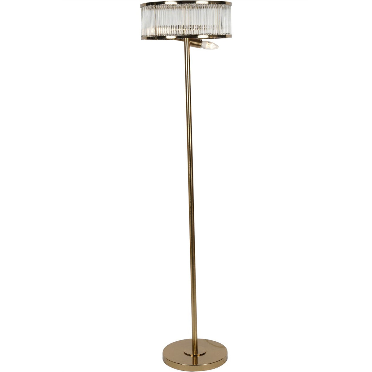 Beaumont Brass & Crystal Glass Floor Lamp