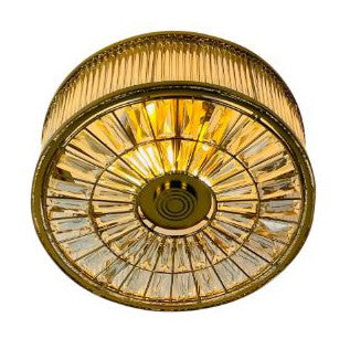 Beaumont Brass & Crystal Glass Flush Ceiling Light