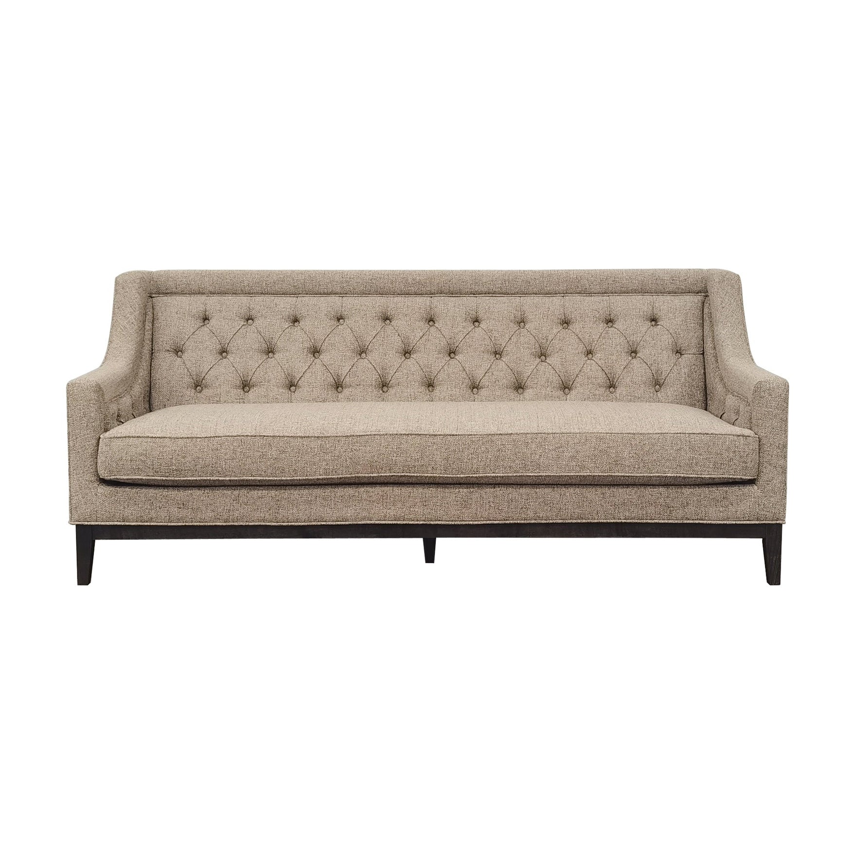 Theodore Dark Taupe Buttoned Sofa