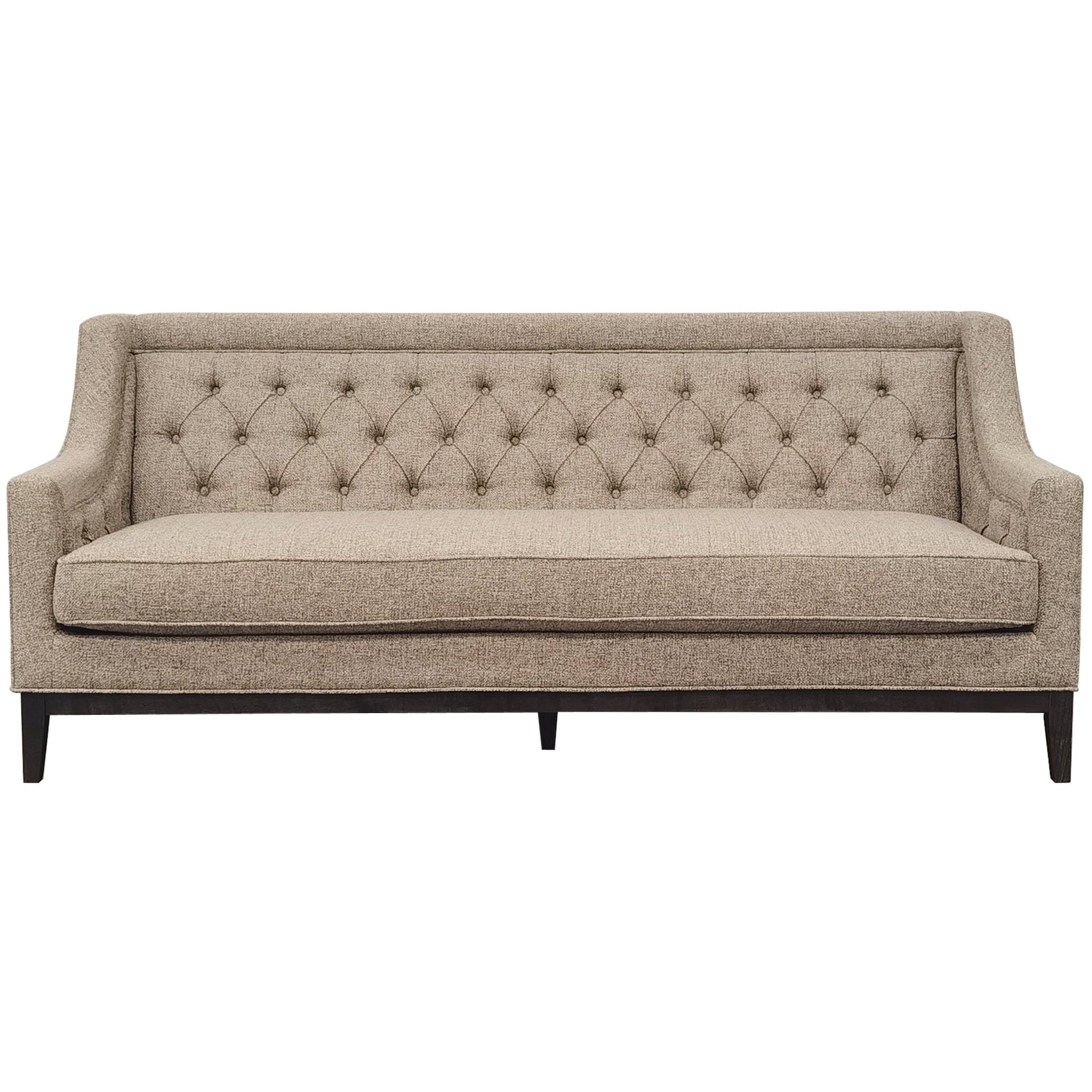 Theodore Dark Taupe Buttoned Sofa