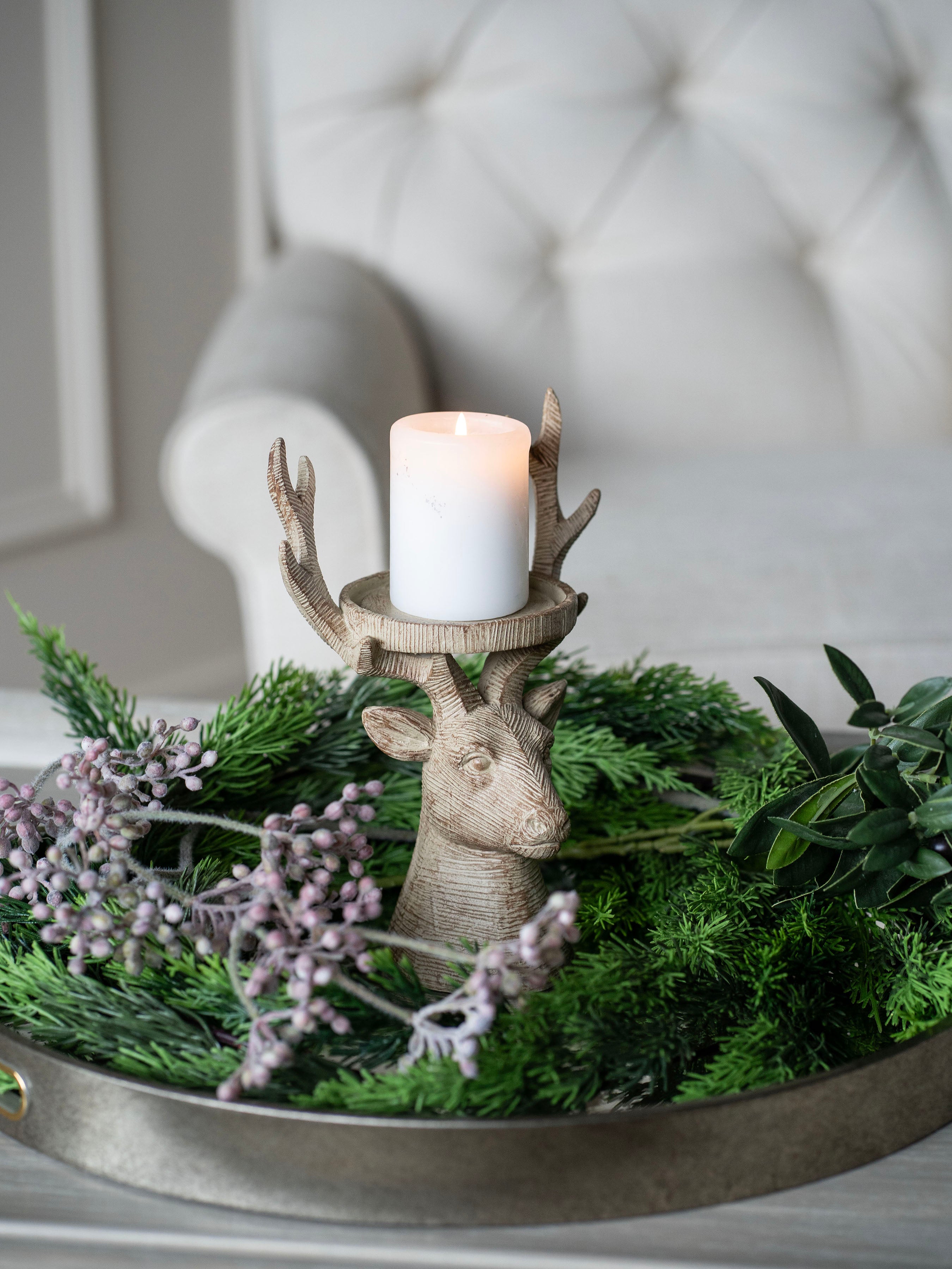 Laura Ashley Resin Deer Candle Holder