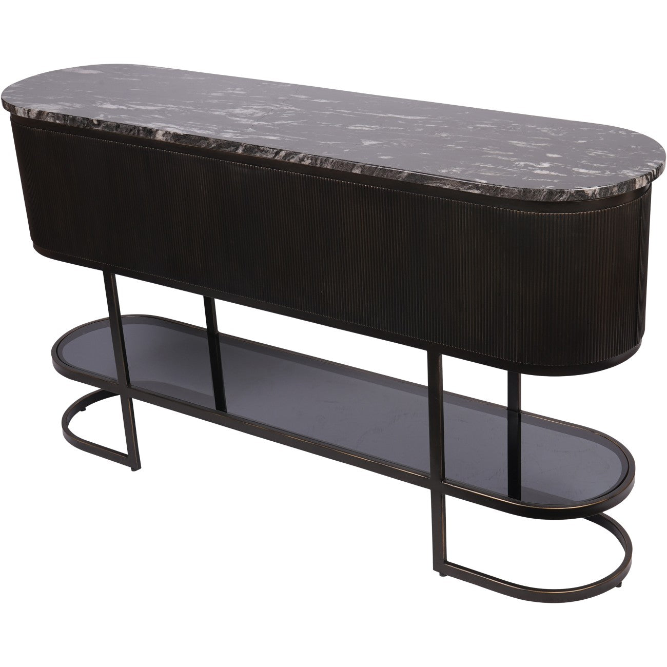 Belvedere Black Marble Console Table