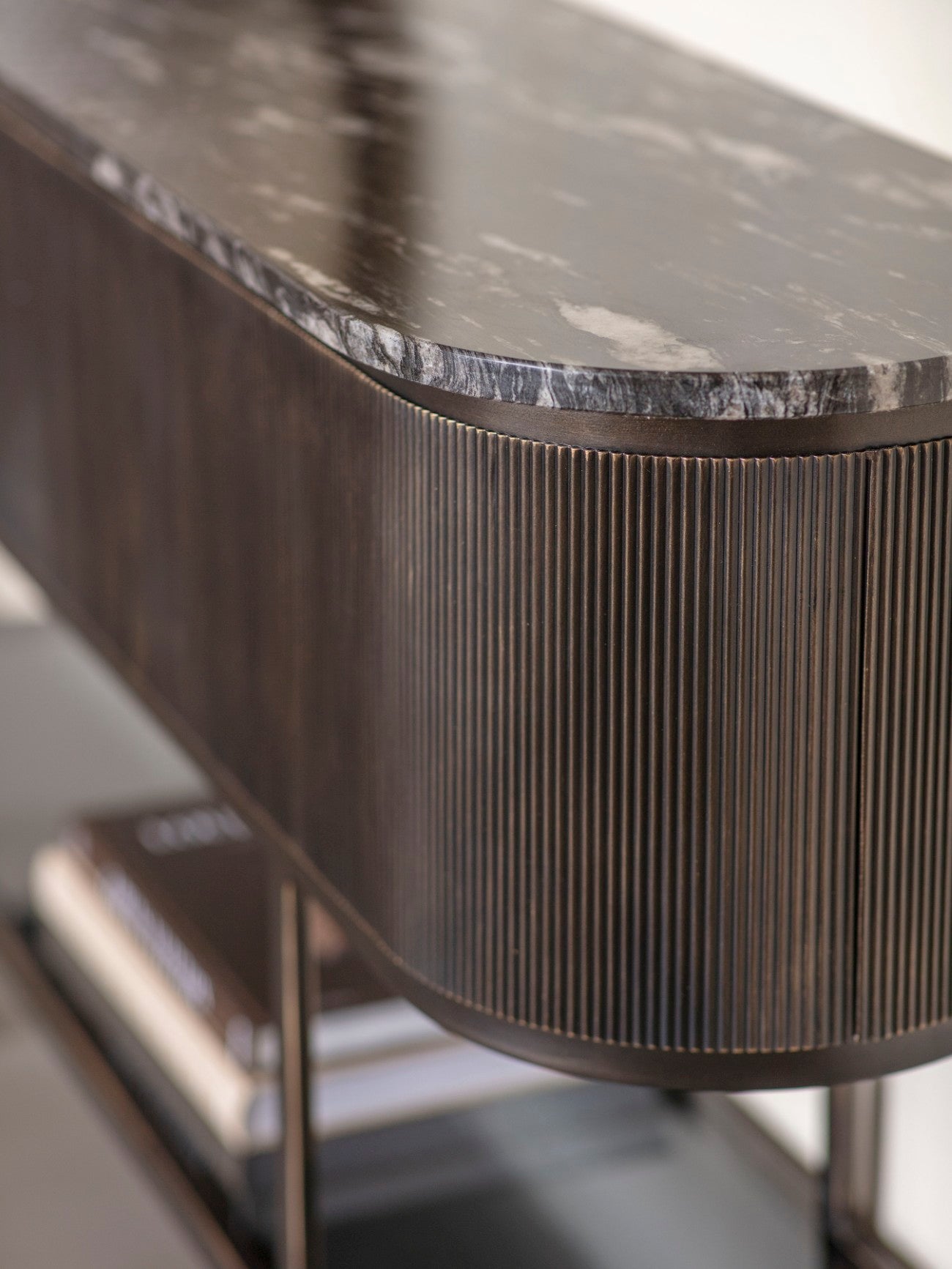 Belvedere Black Marble Console Table