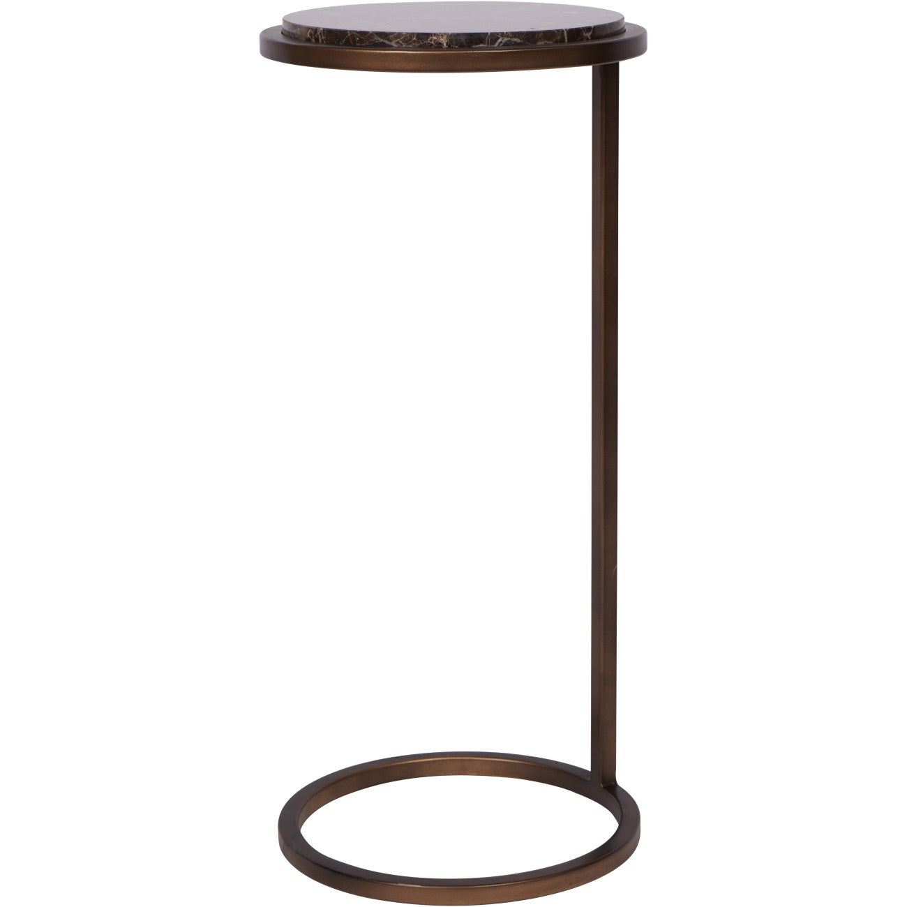 Iota Smoked Gold & Brown Emperador Marble Side Table