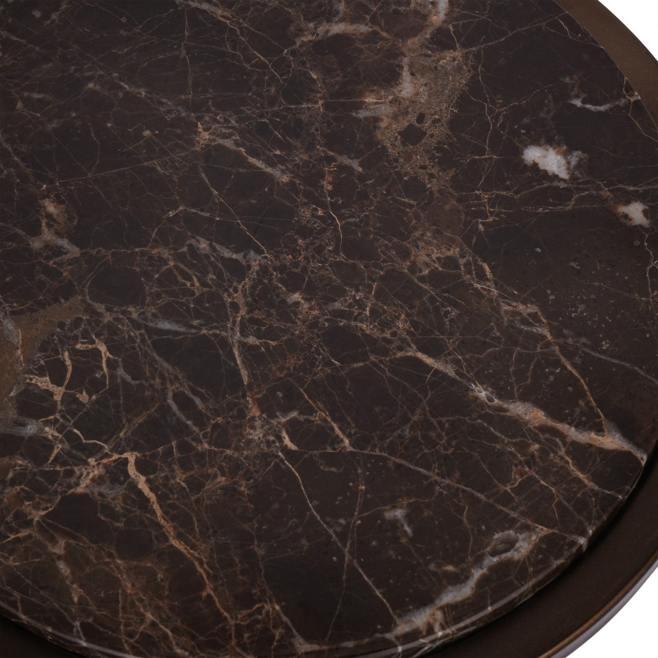 Iota Smoked Gold & Brown Emperador Marble Side Table