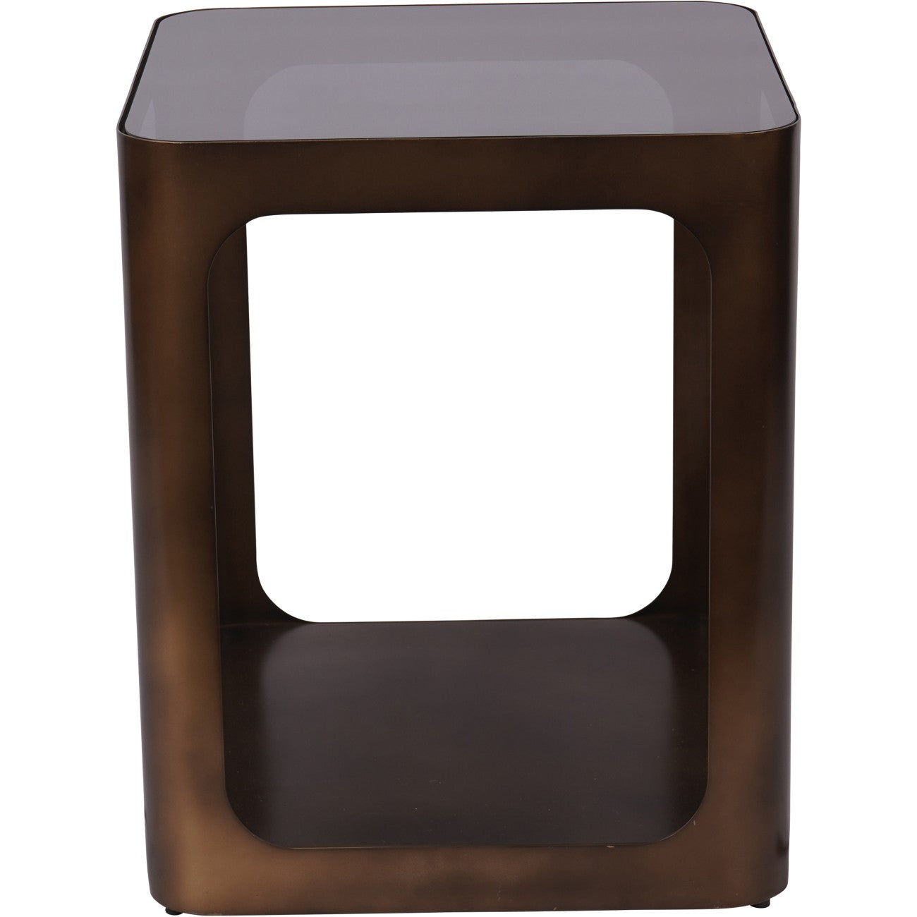 Thorpe Square Bronze & Smoked Glass Side Table