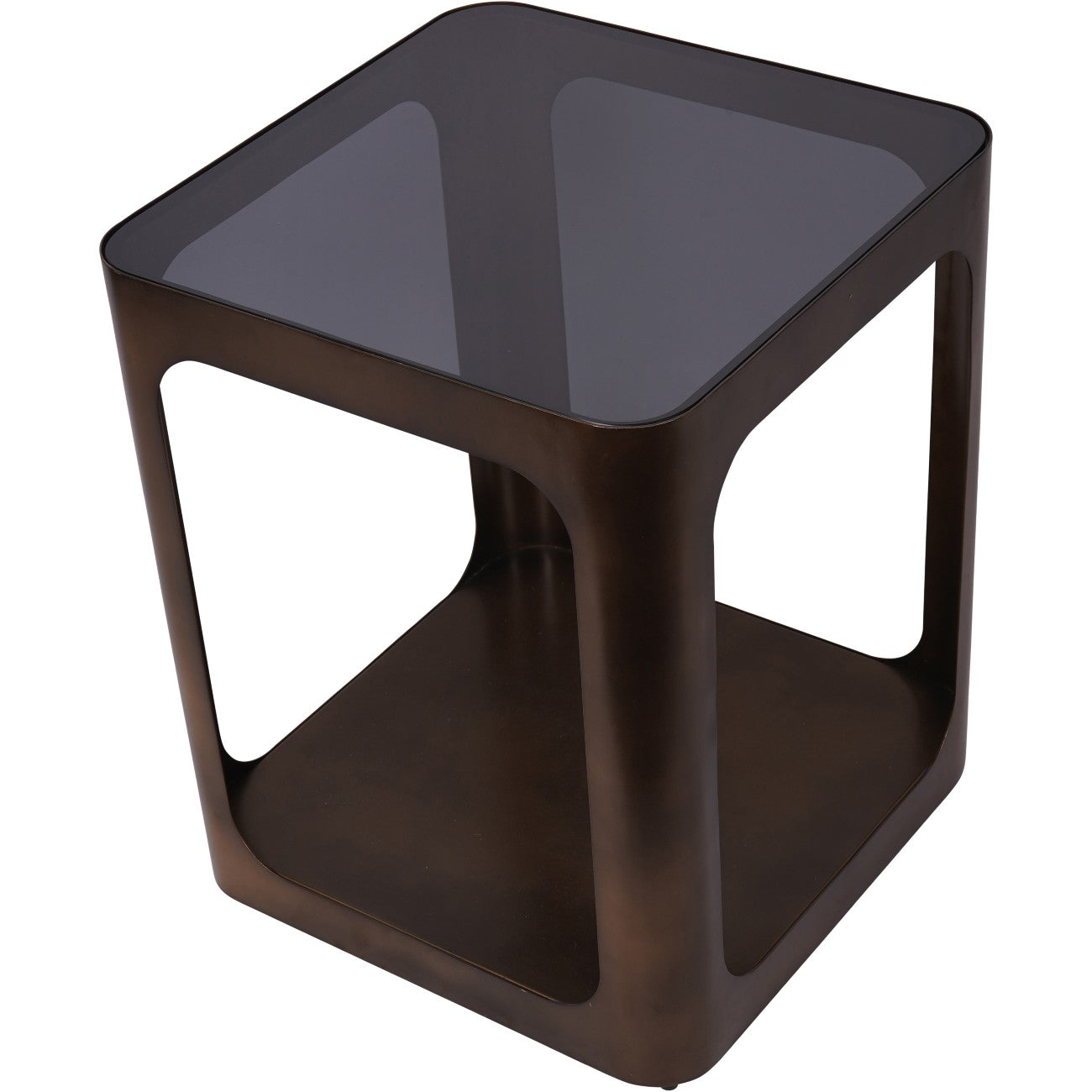 Thorpe Square Bronze & Smoked Glass Side Table