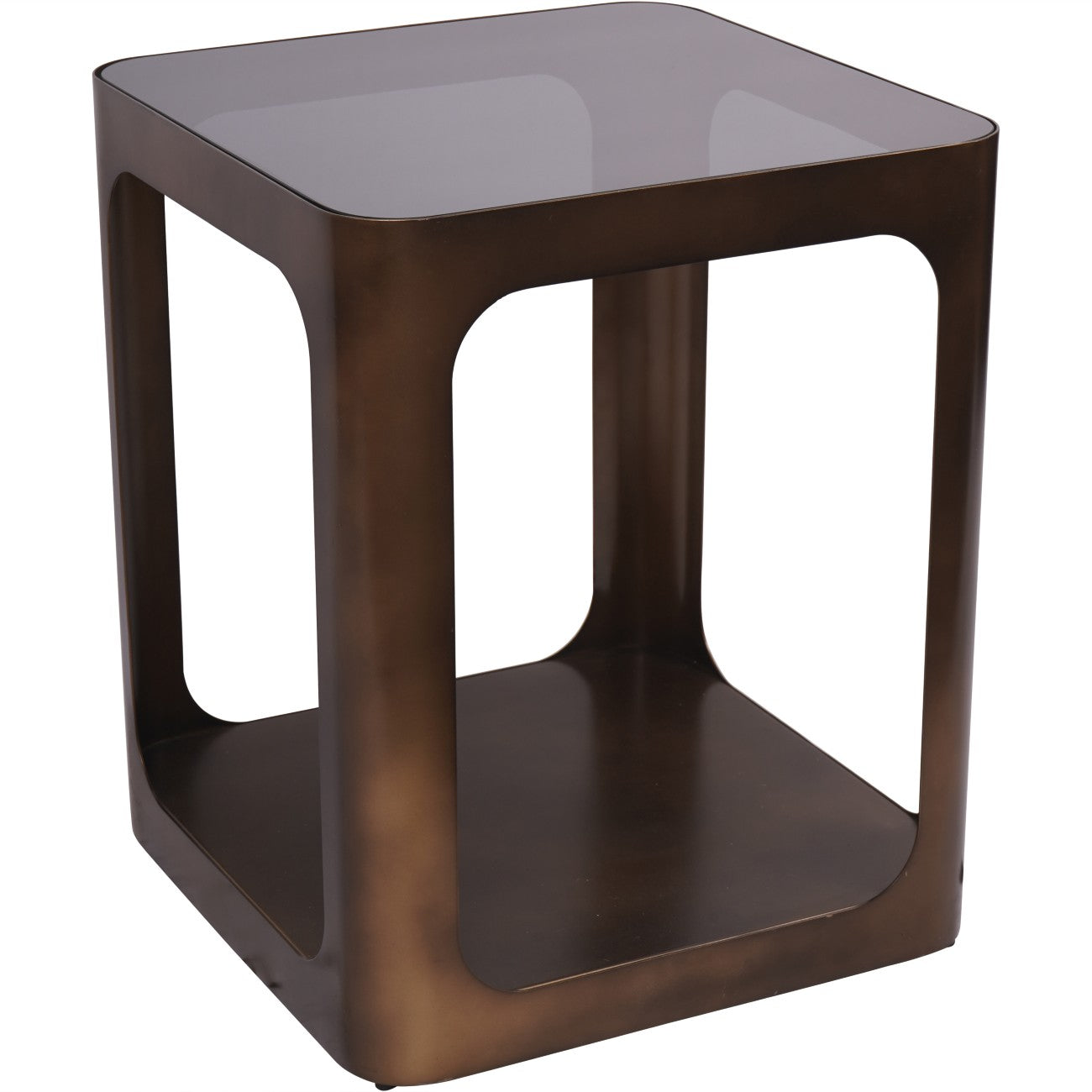 Thorpe Square Bronze & Smoked Glass Side Table