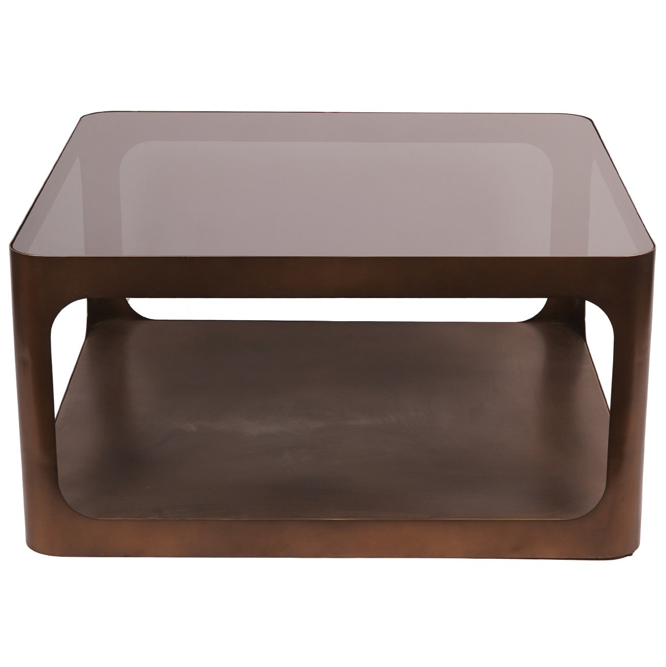 Thorpe Bronze & Smoked Glass Square Coffee Table