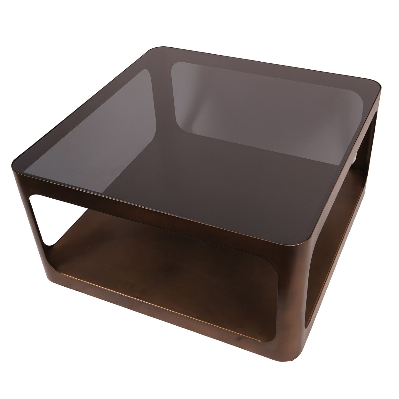 Thorpe Bronze & Smoked Glass Square Coffee Table
